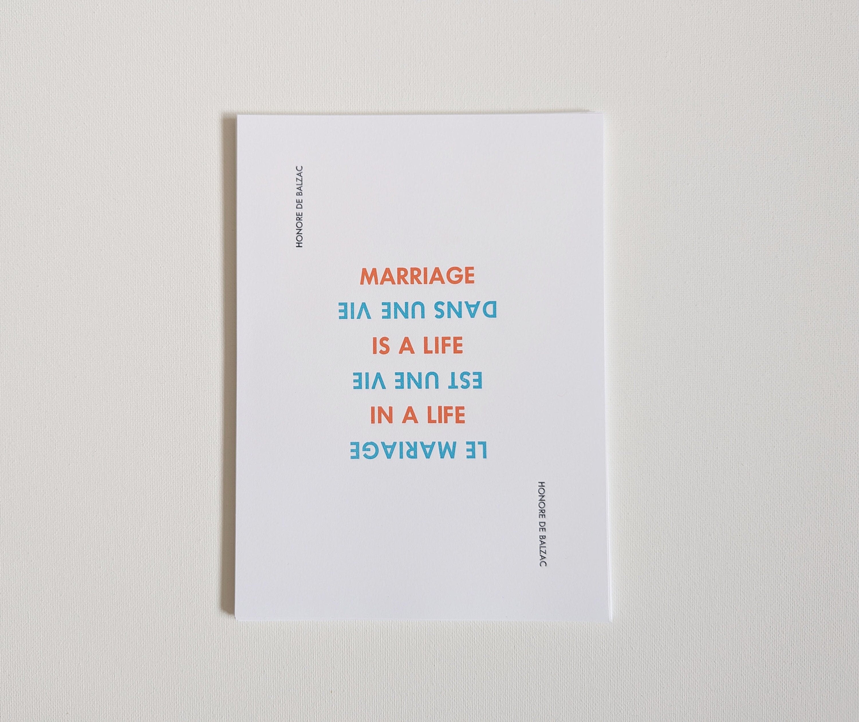 French Wedding Blessing - French Marriage Quote - French Poem - Balzac Wall Art - French Poem for Marriage