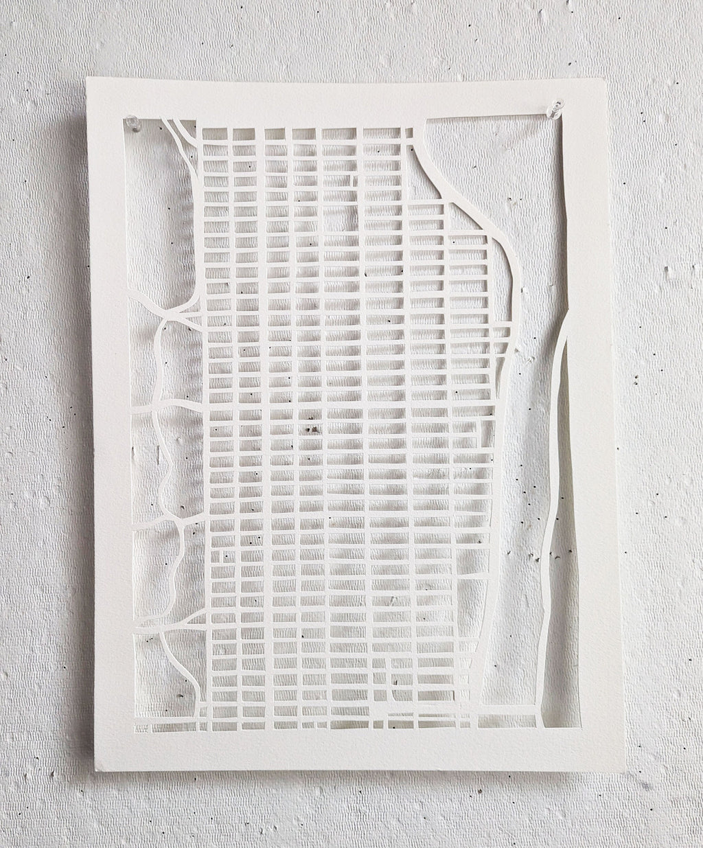 Handcut Paper-Cut Map of the Upper East Side