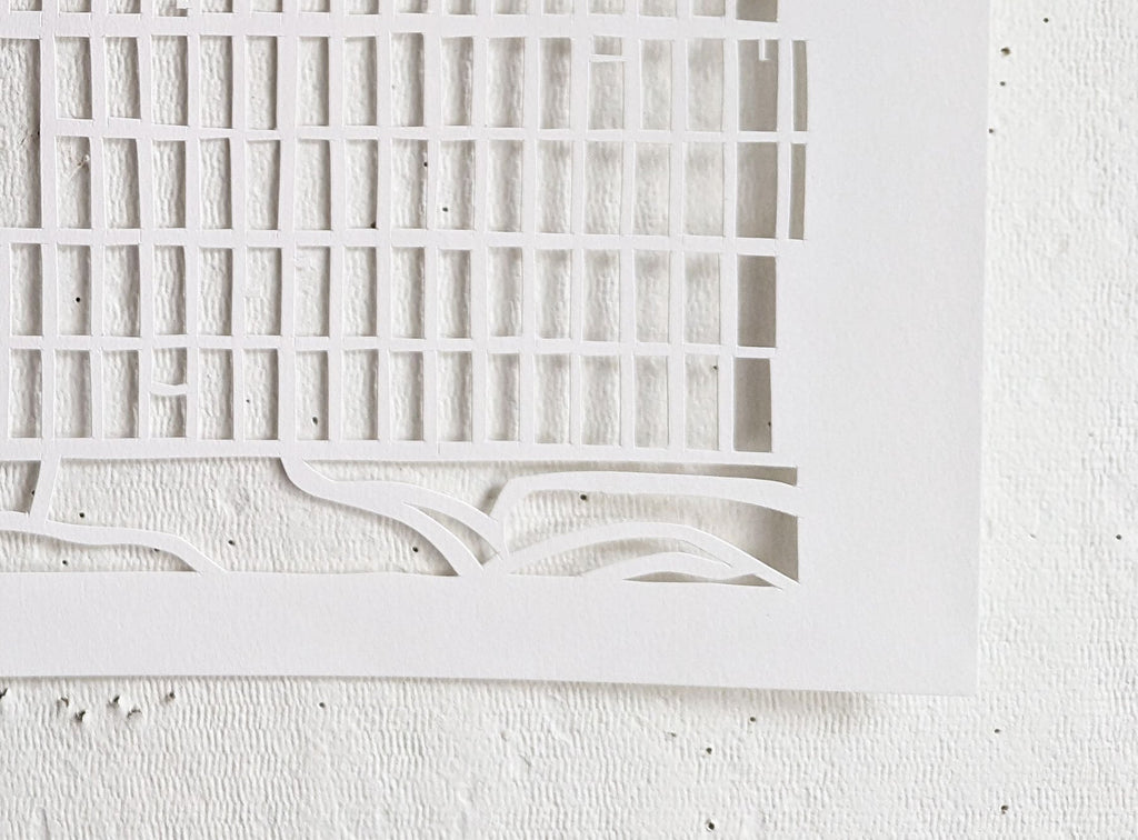 Handcut Paper-Cut Map of the Richmond, SF