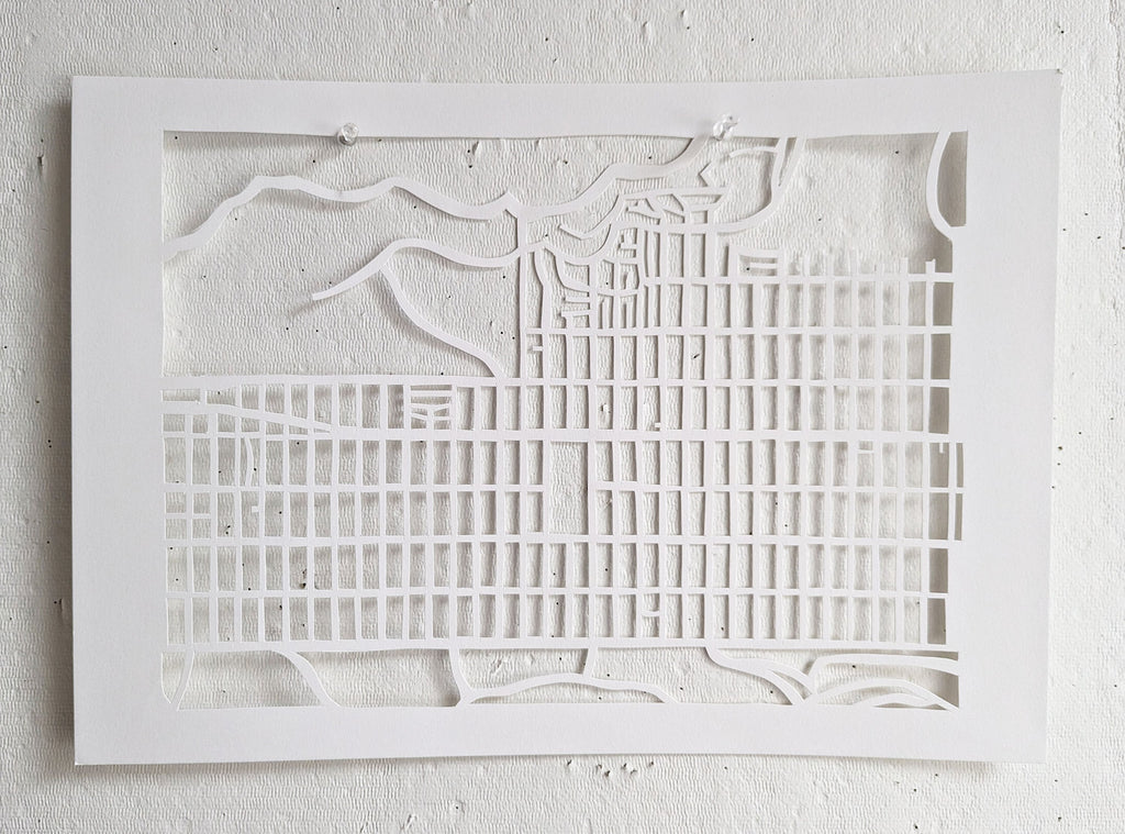Handcut Paper-Cut Map of the Richmond, SF