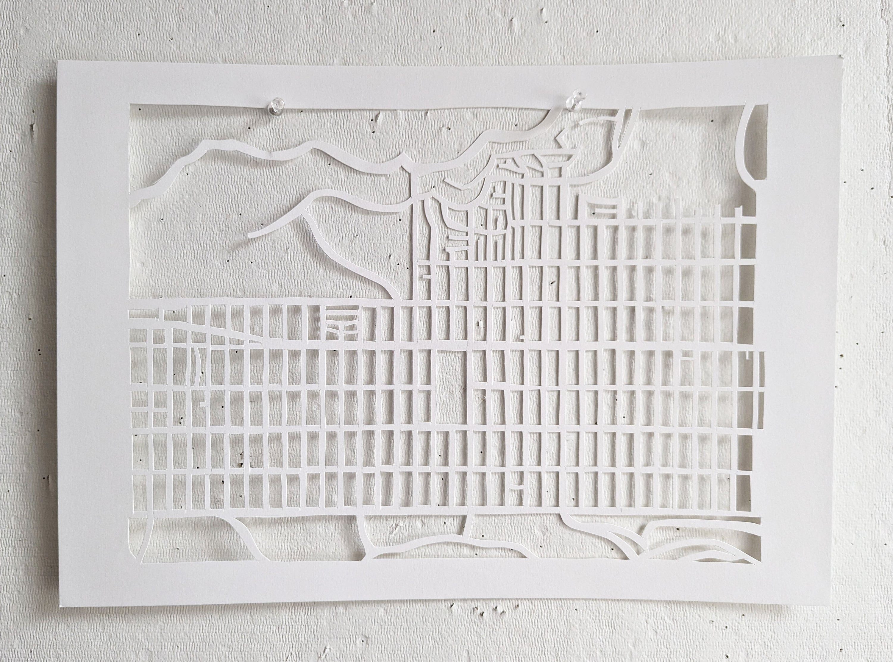 Handcut Paper-Cut Map of the Richmond, SF