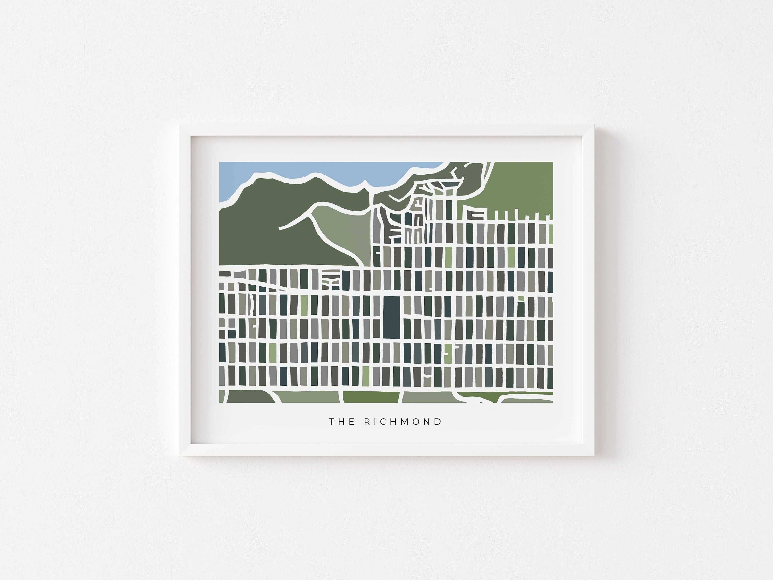 Richmond SF Map Print – San Francisco Wall Art – Minimalist Neighborhood Poster