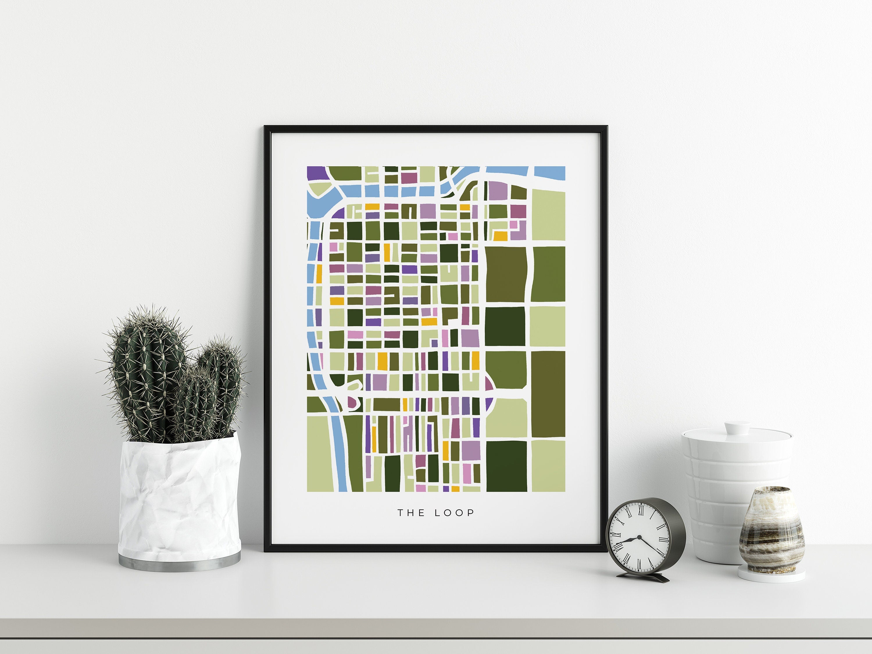 The Loop Map Print – Chicago Wall Art – Minimalist & Colorful City Map