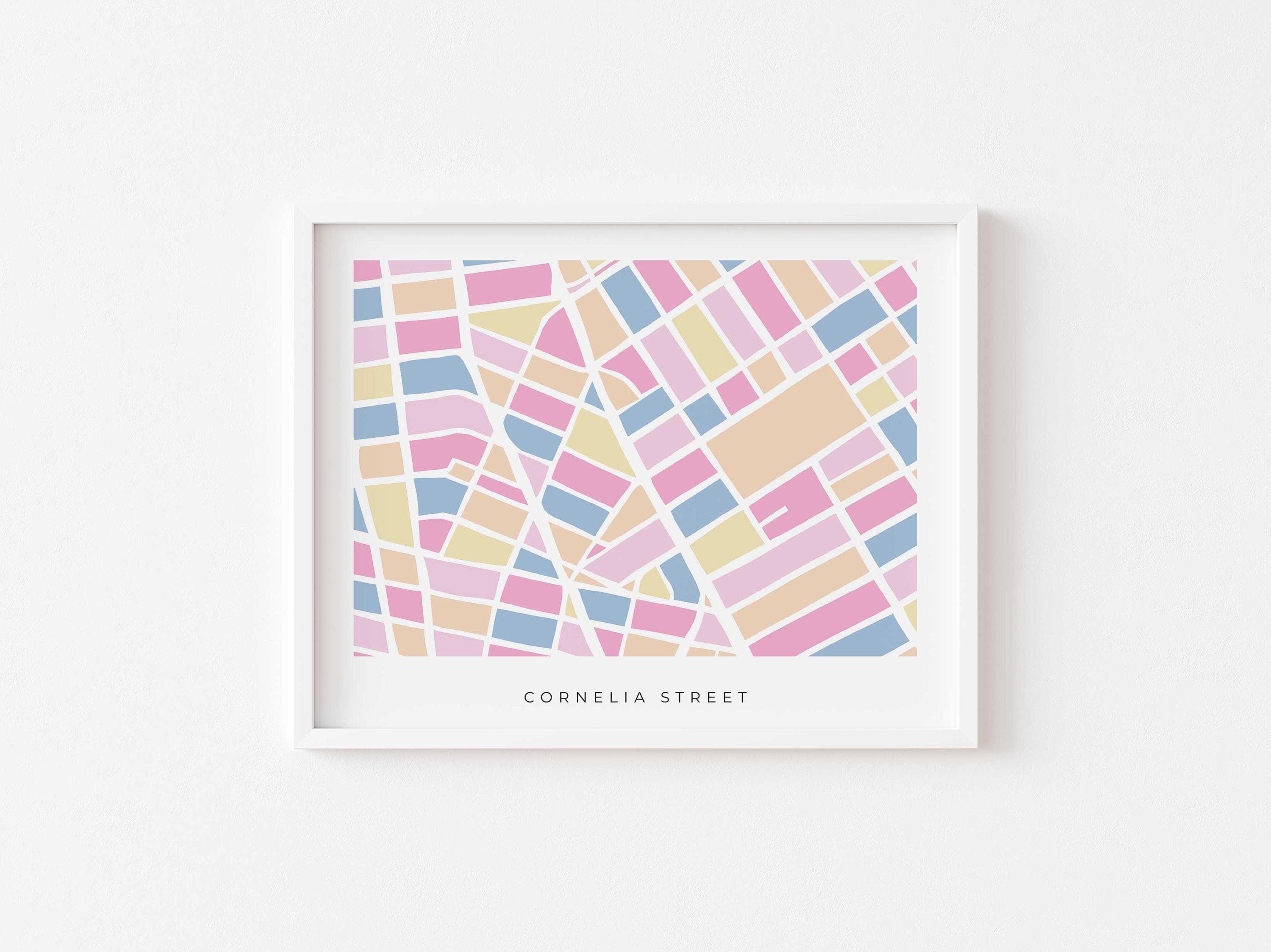 8X10 print of map of Cornelia Street in NYC