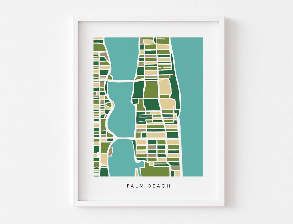 colorful map of palm beach