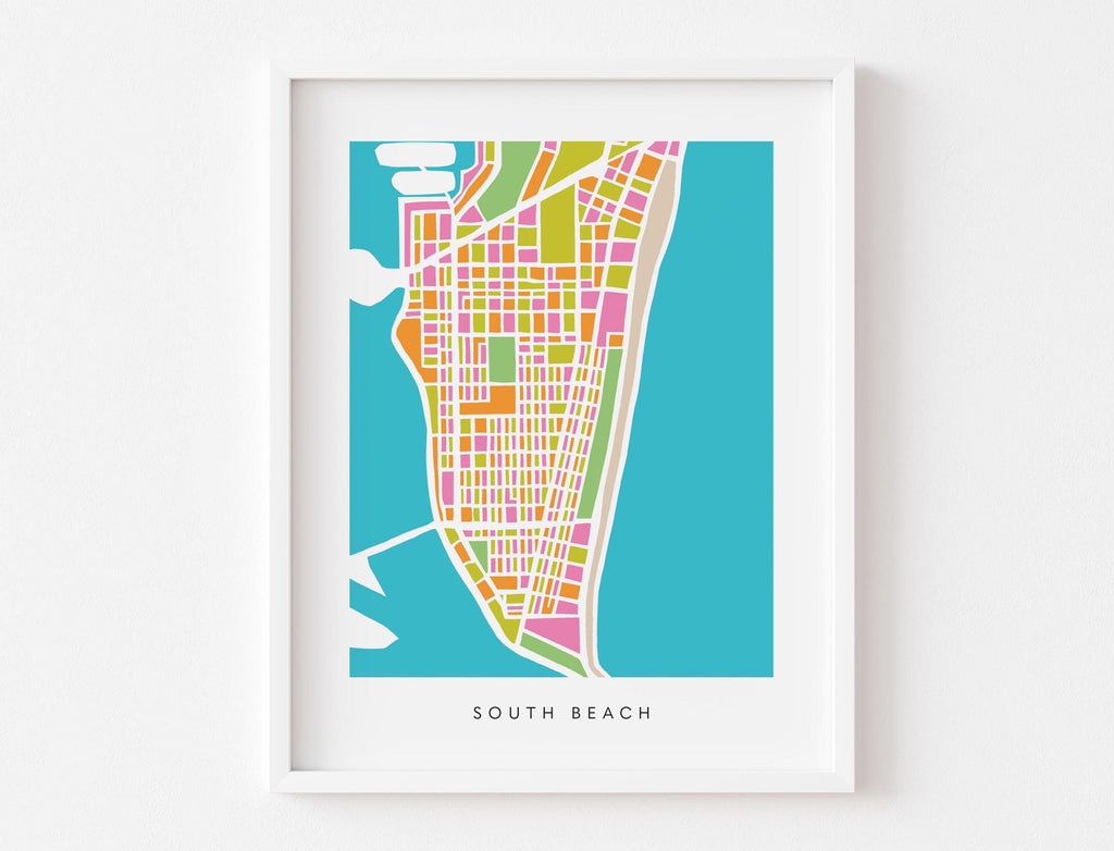 colorful map of south beach