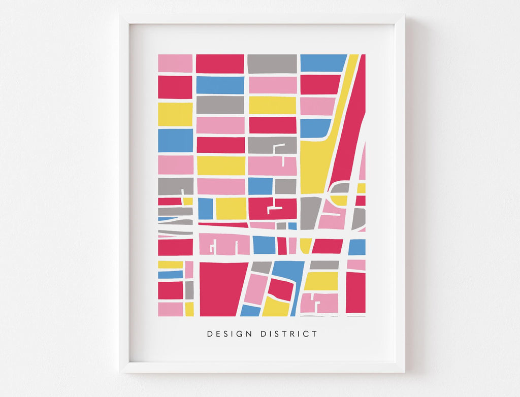 colorful map of the miami design district