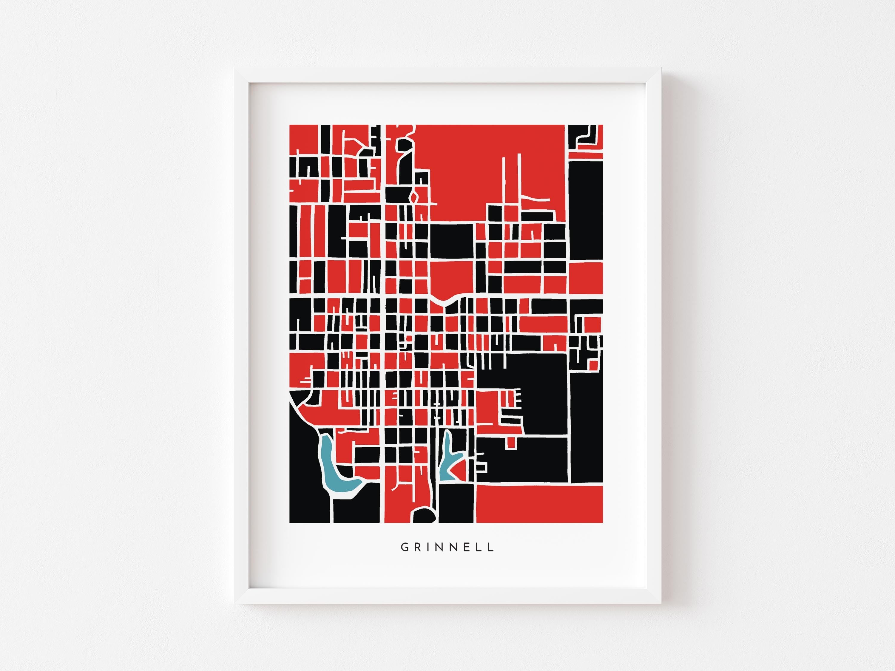 Grinnell College Merchandise - Grinnell Posters - Grinnell Map Print