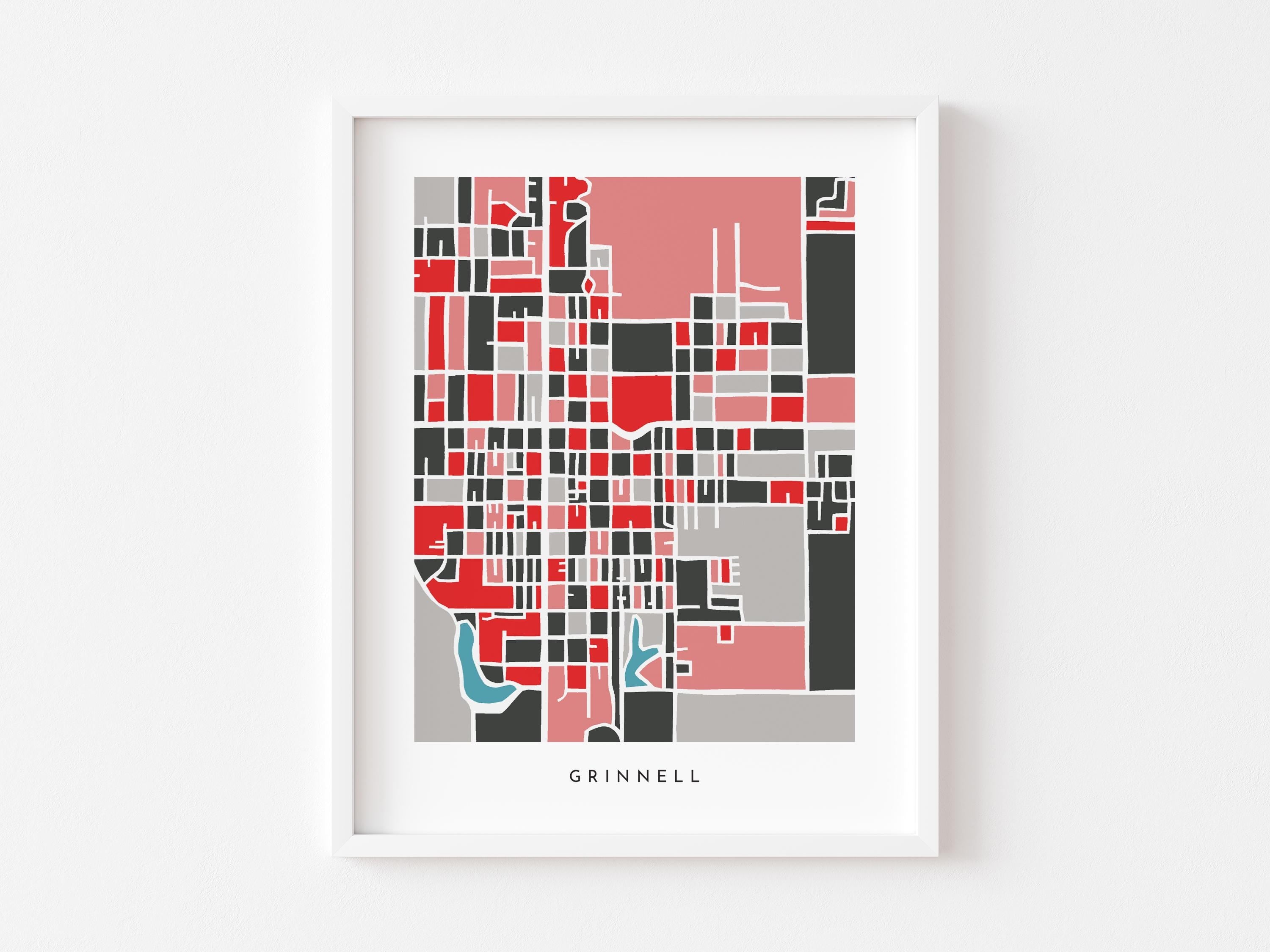 Grinnell College Merchandise - Grinnell Posters - Grinnell Map Print