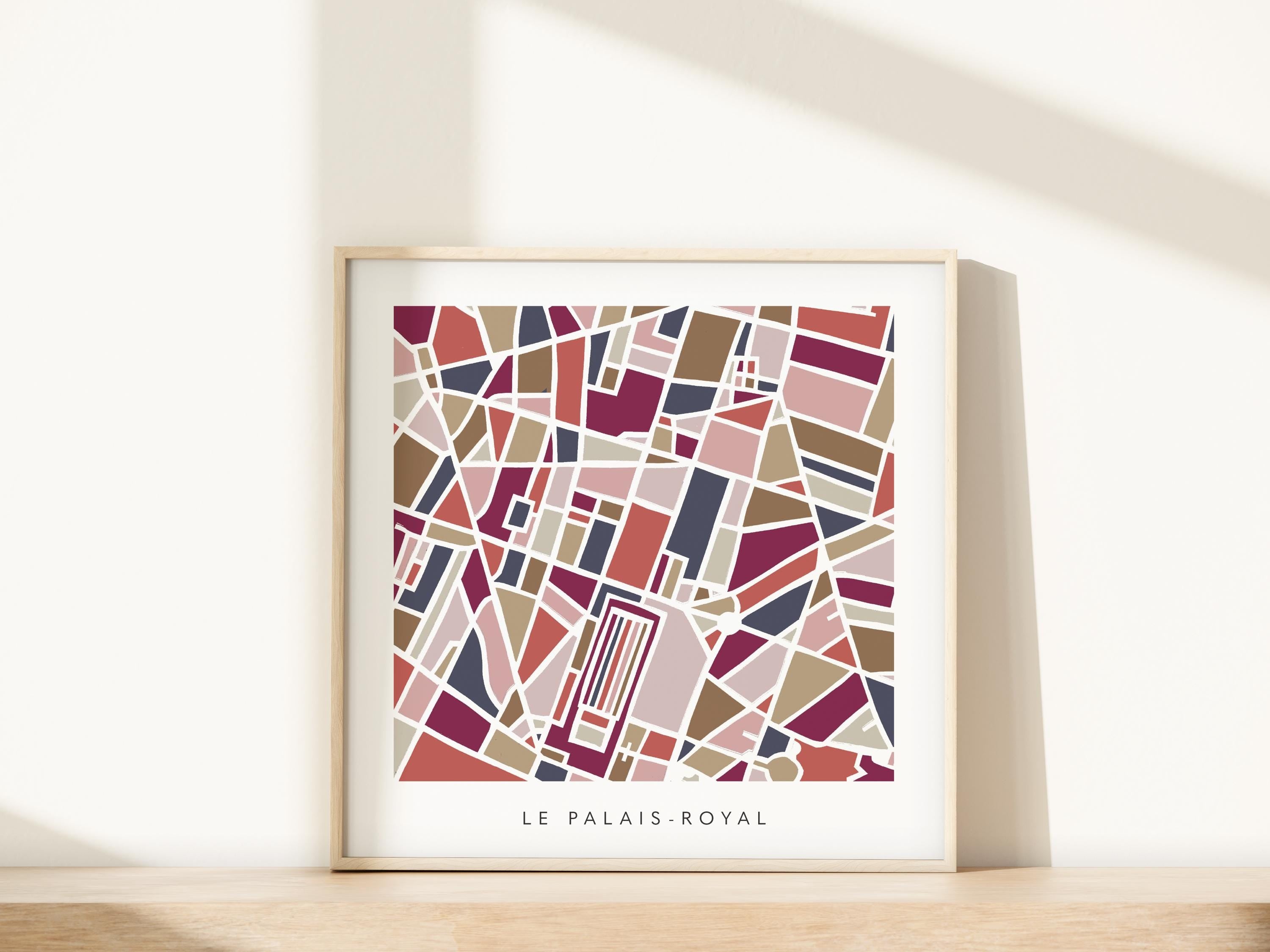 Paris Neighborhood Minimalist Wall Art | Le Palais-Royal | Modern City Street Map | Faraway Places