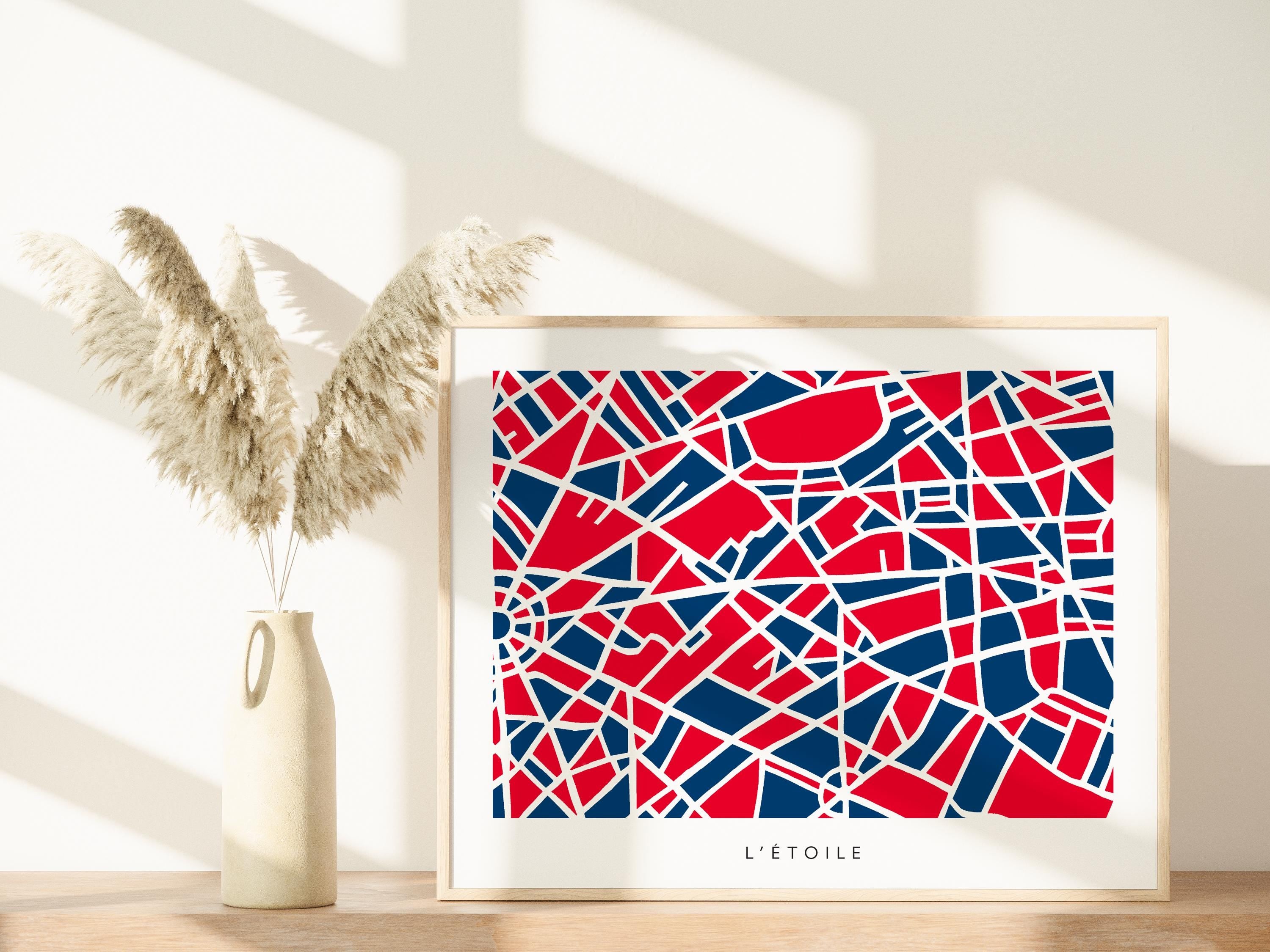 Paris 8th Arrondissement Map Art Print | Champs Élysées, L'Etoile