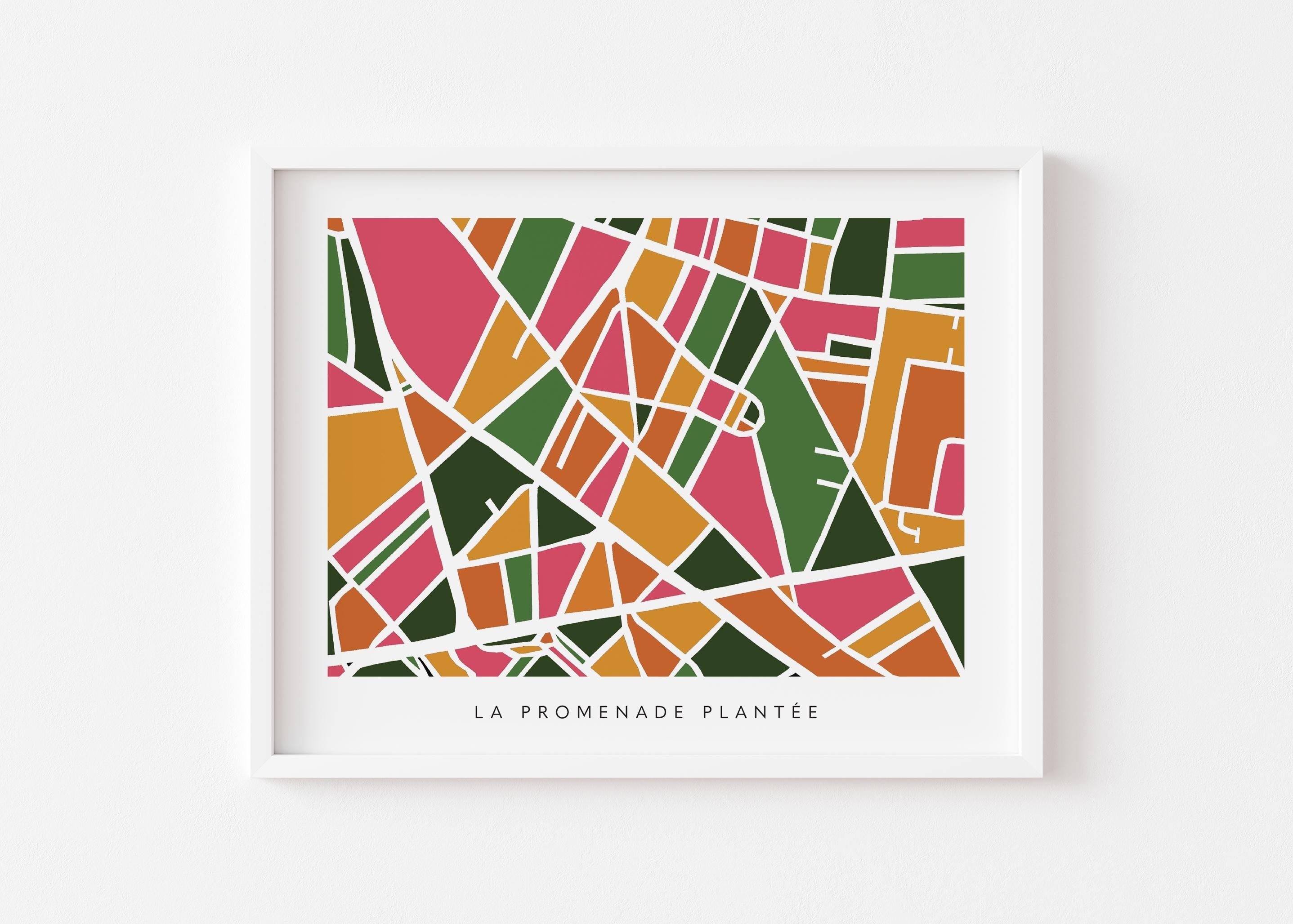 Paris Minimalist Wall Art | La Promenade Plantée | Modern City Street Map | Faraway Places