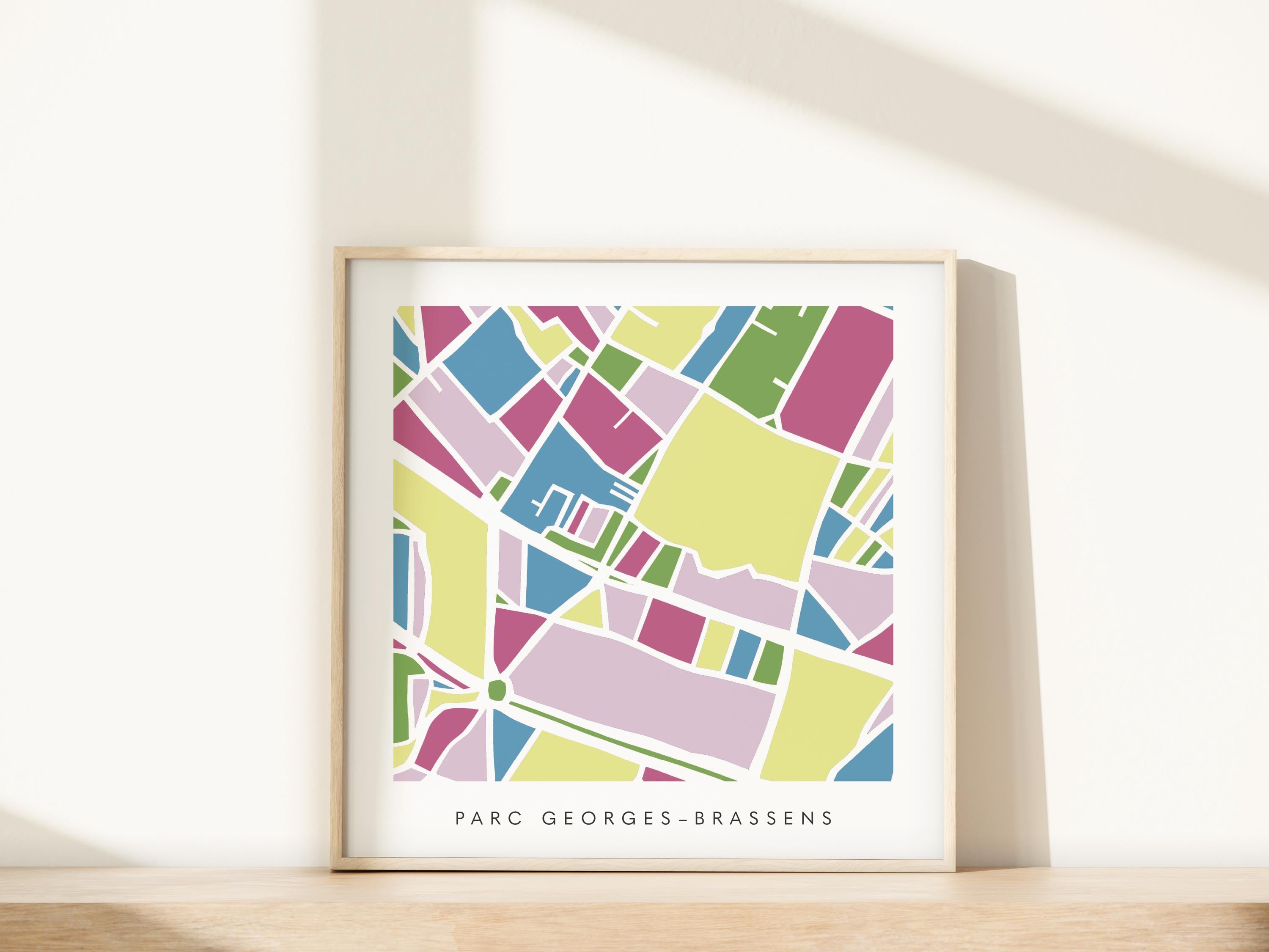 Paris Neighborhood Minimalist Wall Art | 15th Arrondissement | Modern City Street Map | Faraway Places