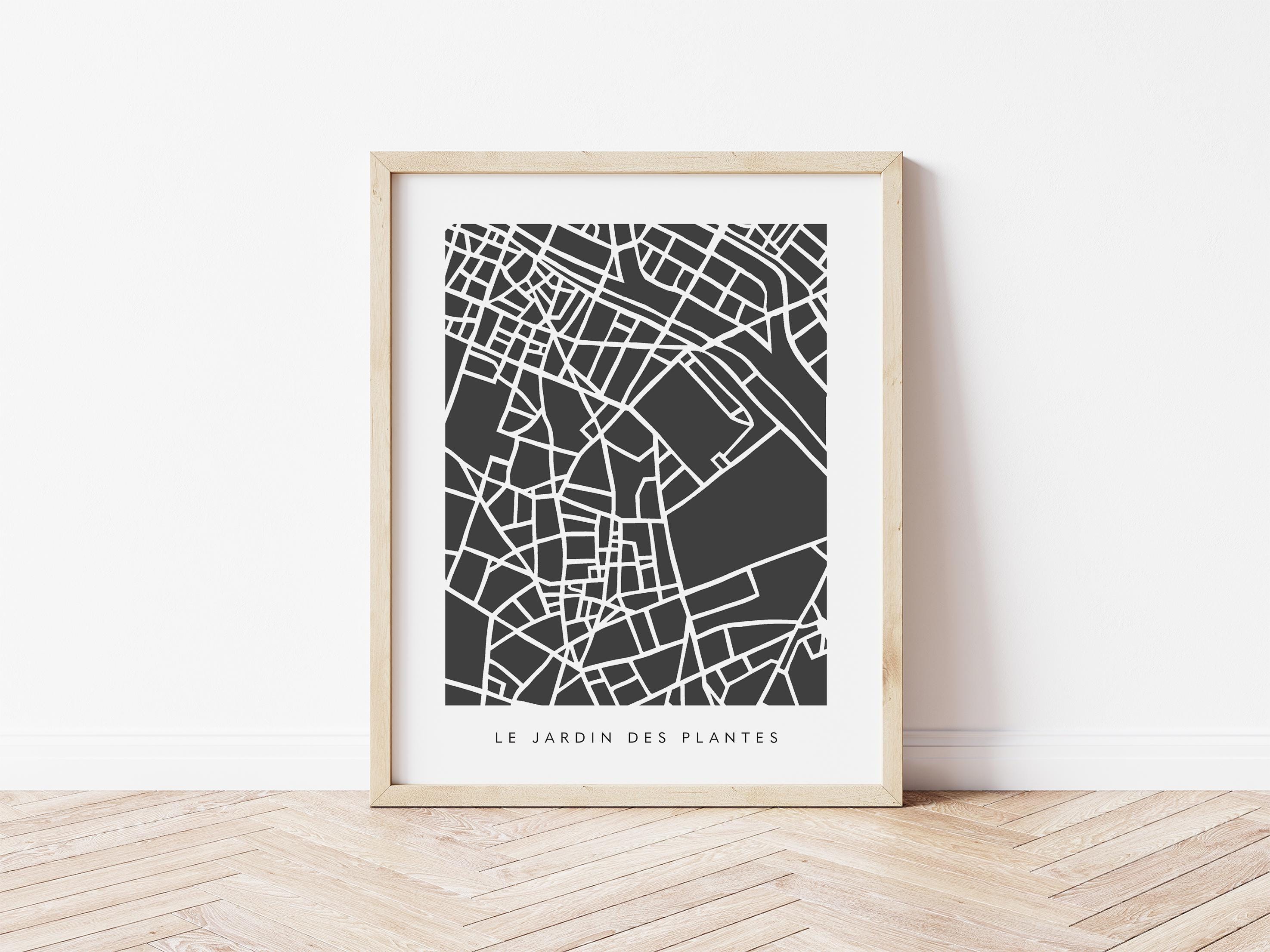 Jardin des Plantes Map Print – Paris 5th Wall Art – Minimalist City Map