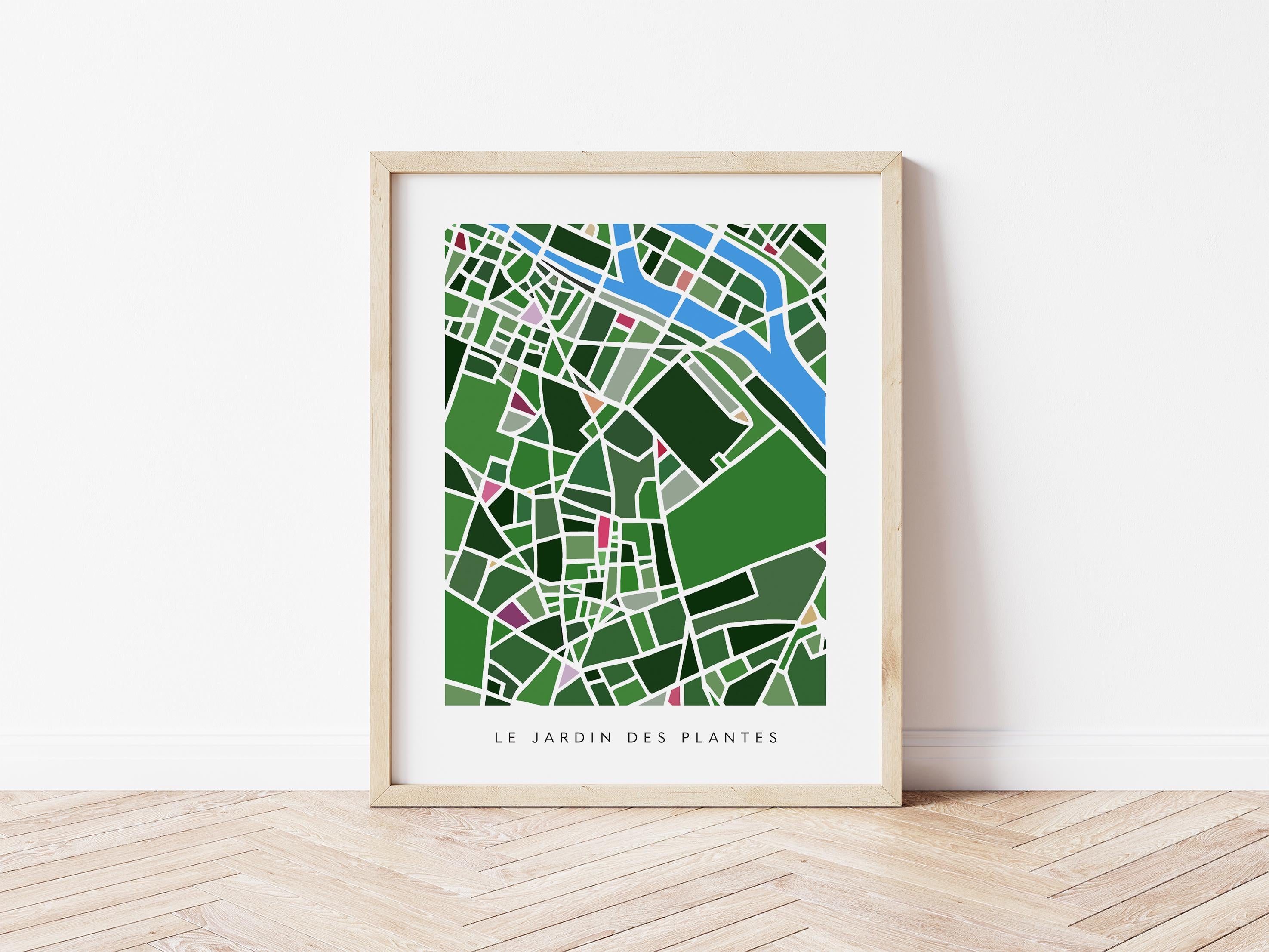 Jardin des Plantes Map Print – Paris 5th Wall Art – Minimalist City Map