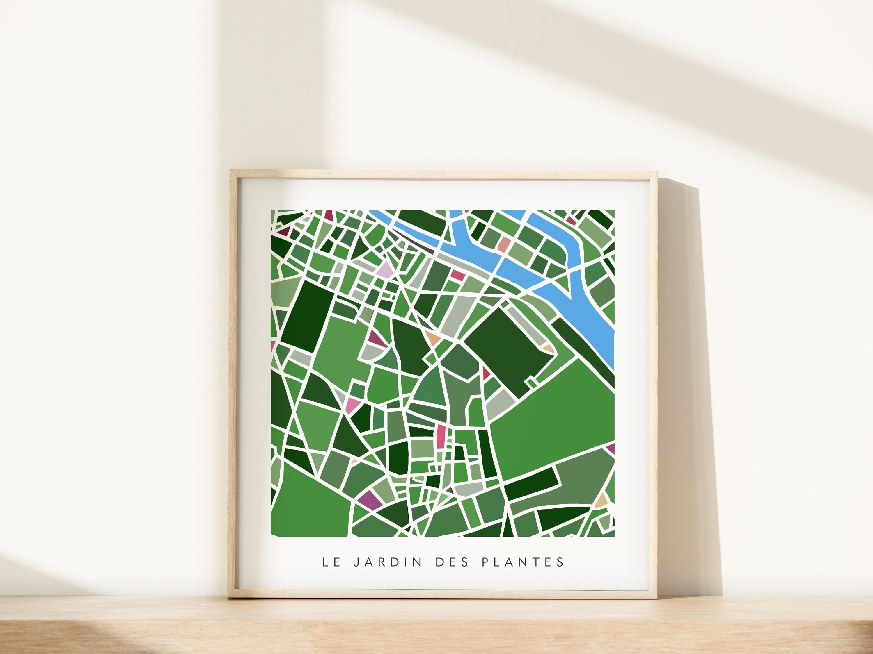 Jardin des Plantes Map Print – Paris 5th Wall Art – Minimalist City Map