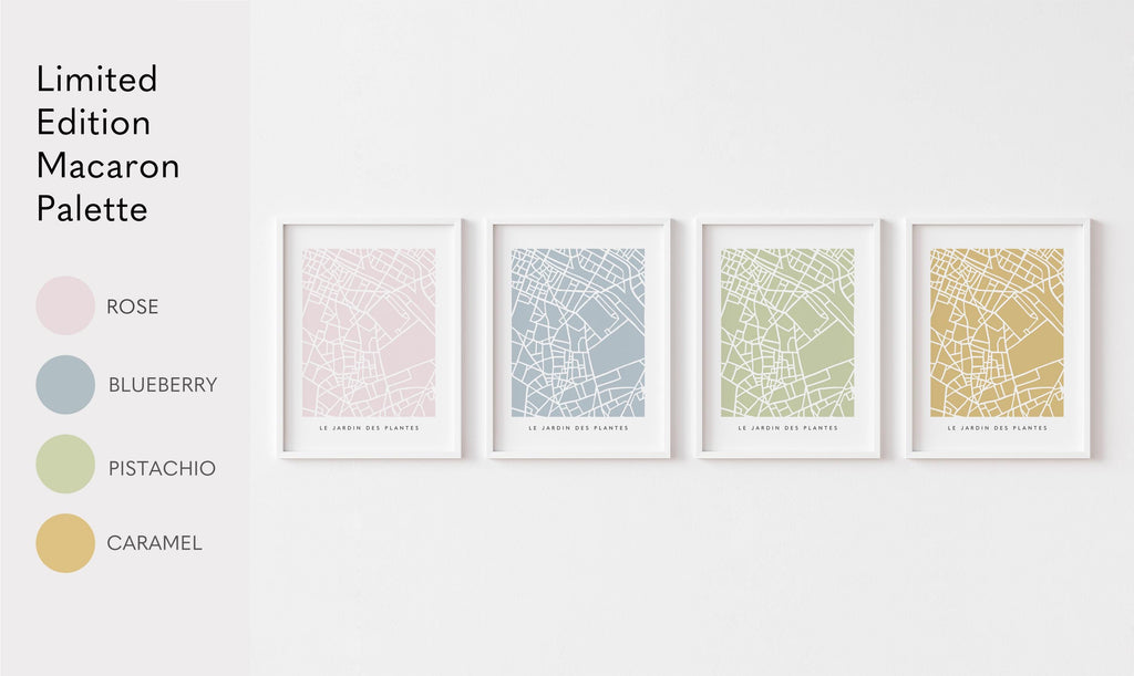 Montmartre Wall Art Map - Colorful and Minimalist - Modern Map Print