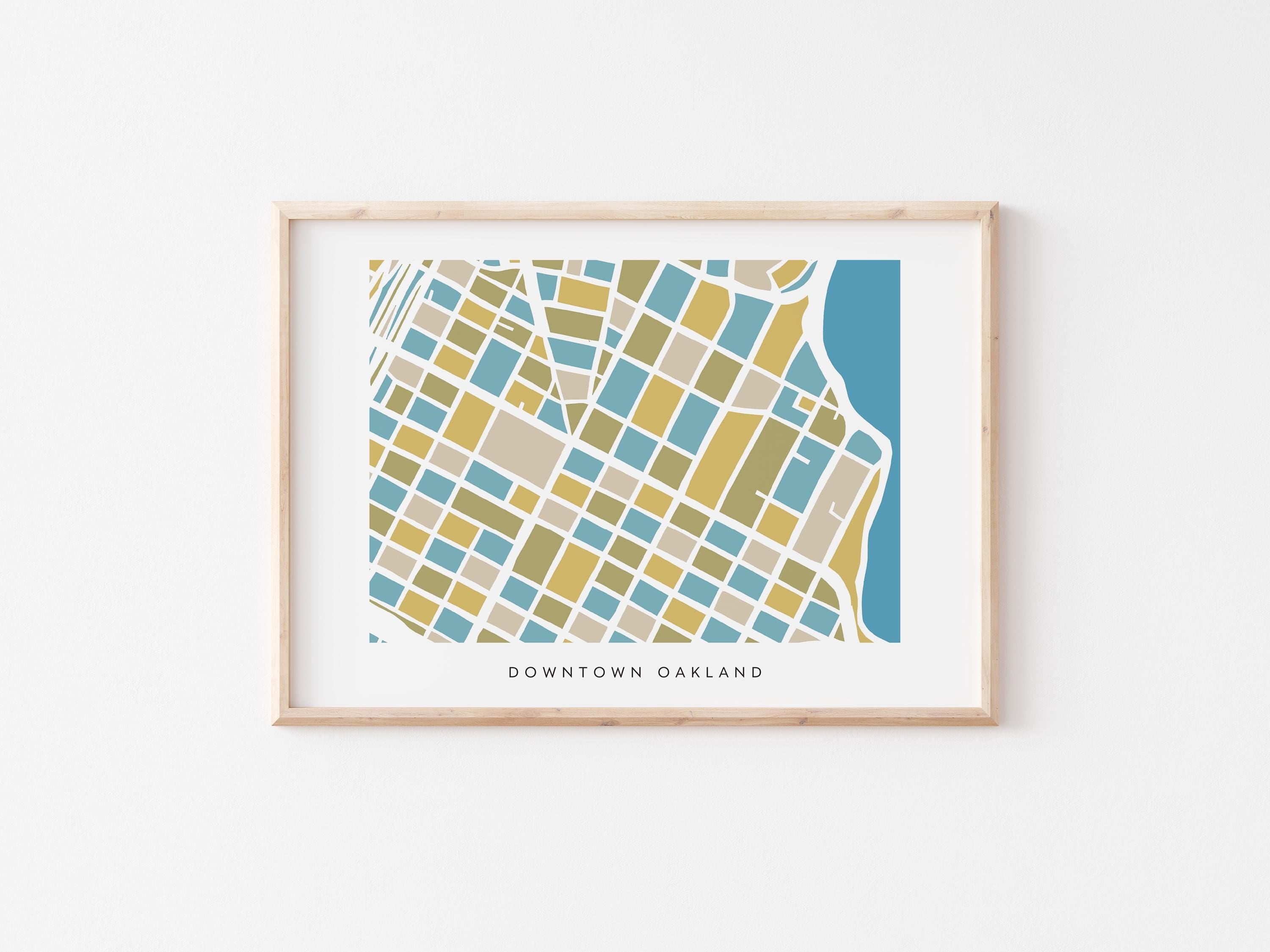 Downtown Oakland Minimalist Wall Art | Modern City Map | Faraway Places