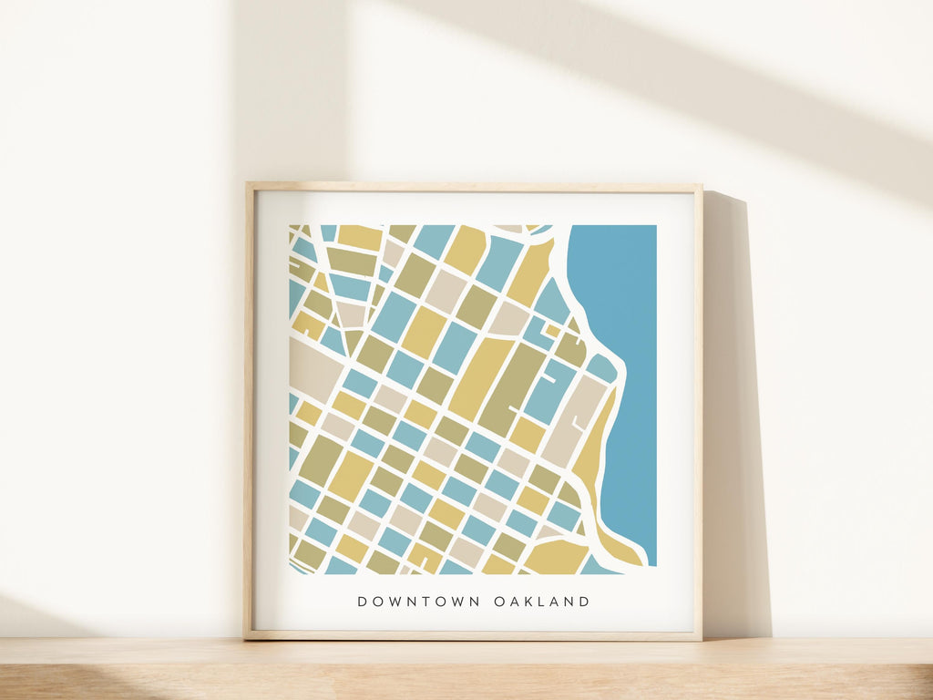 Downtown Oakland Minimalist Wall Art | Modern City Map | Faraway Places
