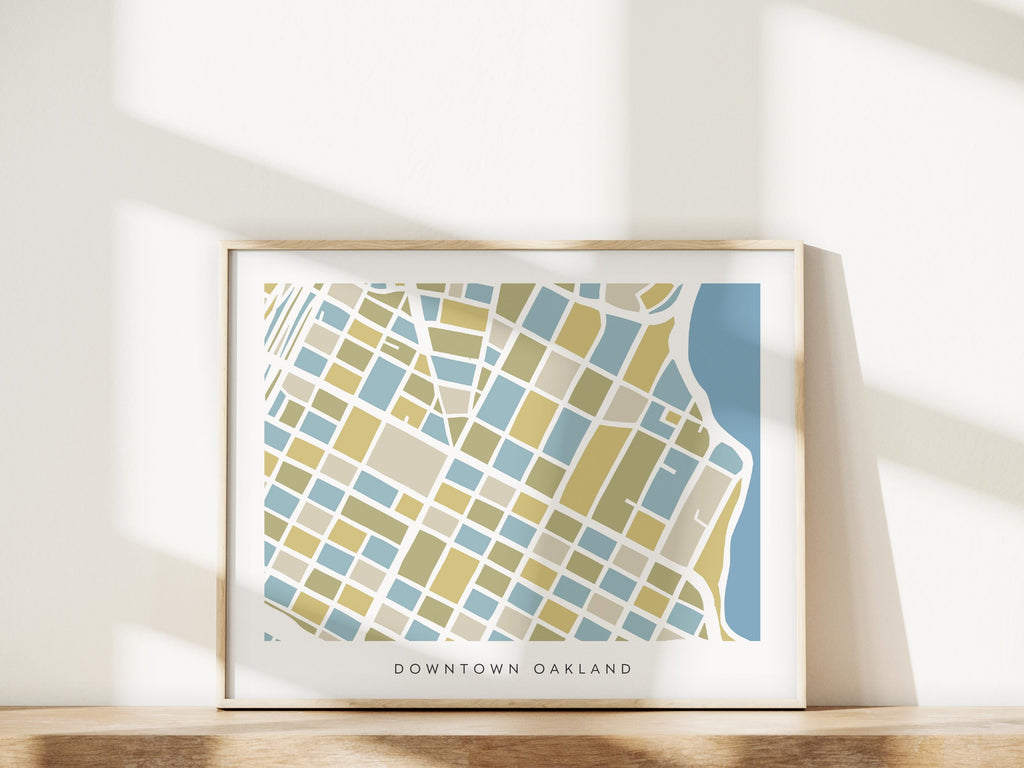 Downtown Oakland Minimalist Wall Art | Modern City Map | Faraway Places