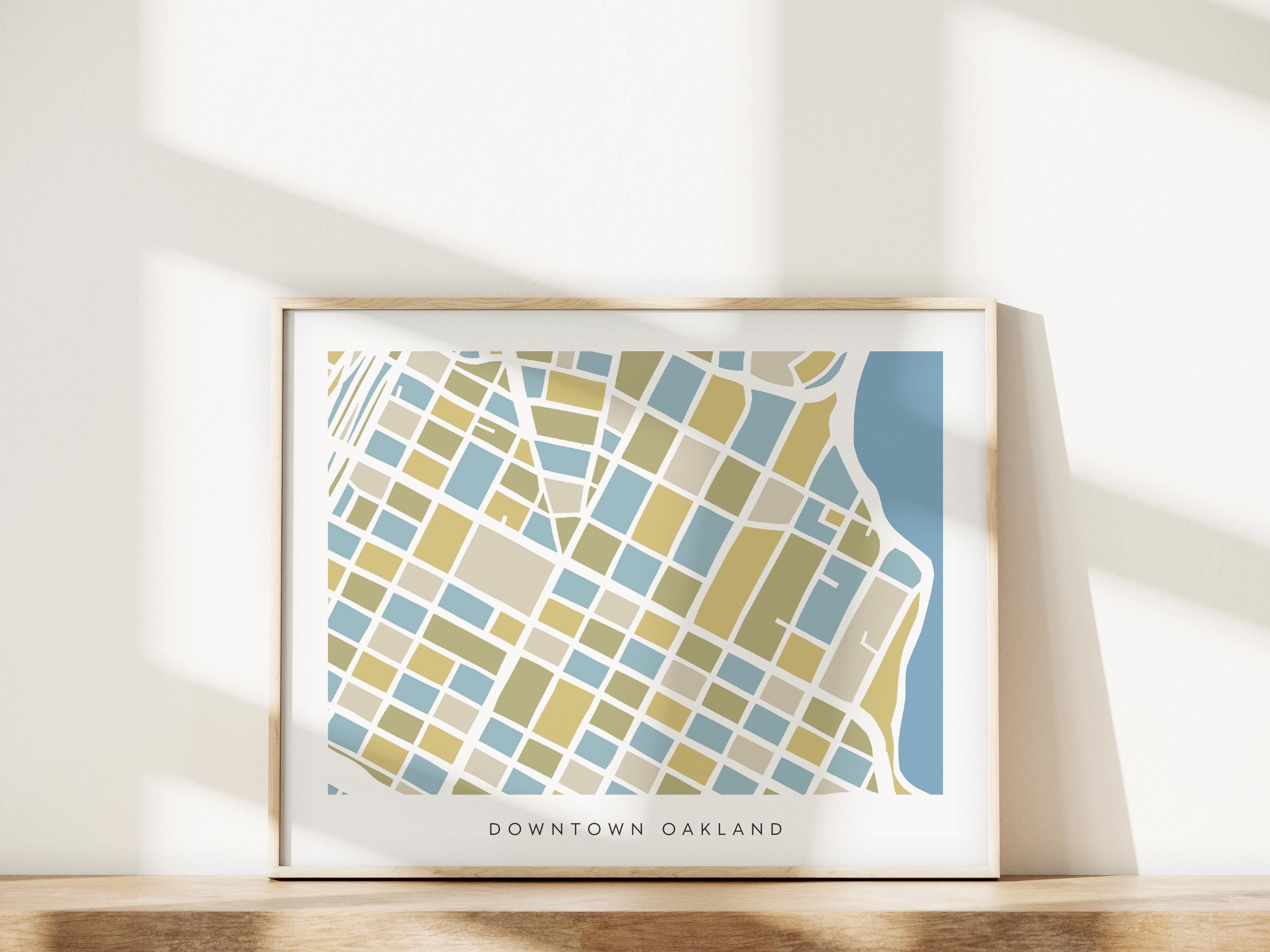 Downtown Oakland Minimalist Wall Art | Modern City Map | Faraway Places