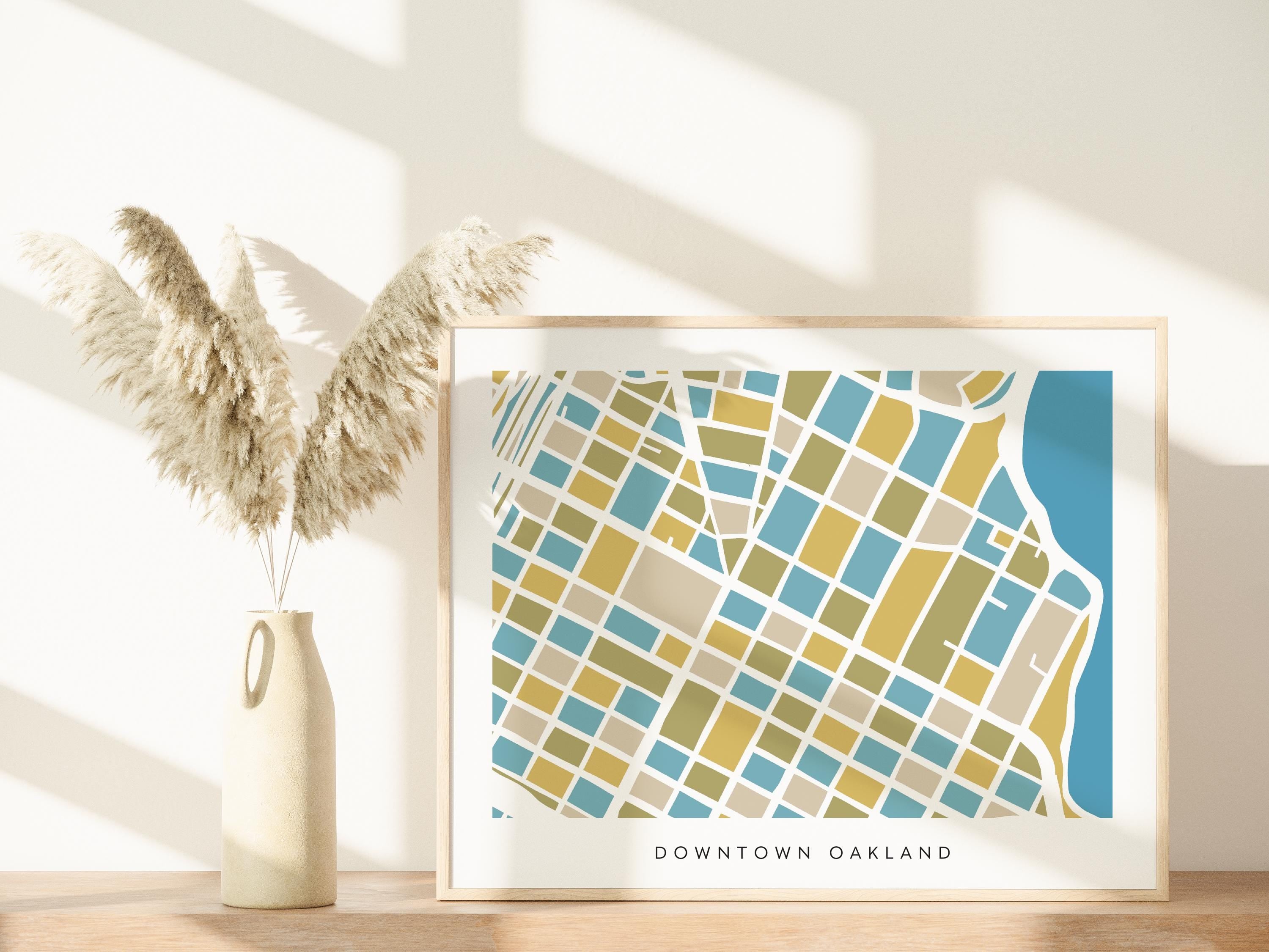 Downtown Oakland Minimalist Wall Art | Modern City Map | Faraway Places