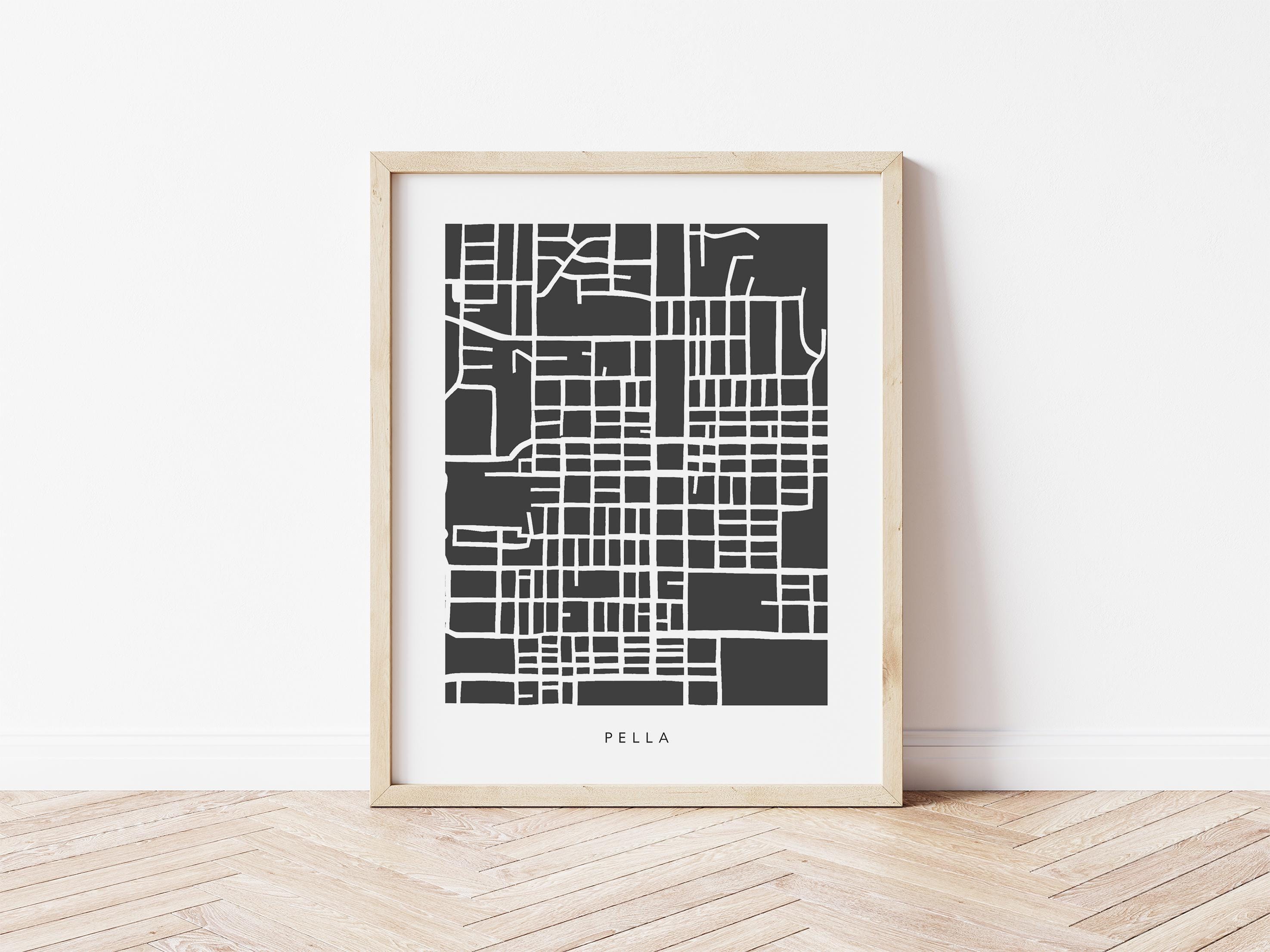 Pella Iowa Minimalist Wall Art | Modern City Map | Faraway Places