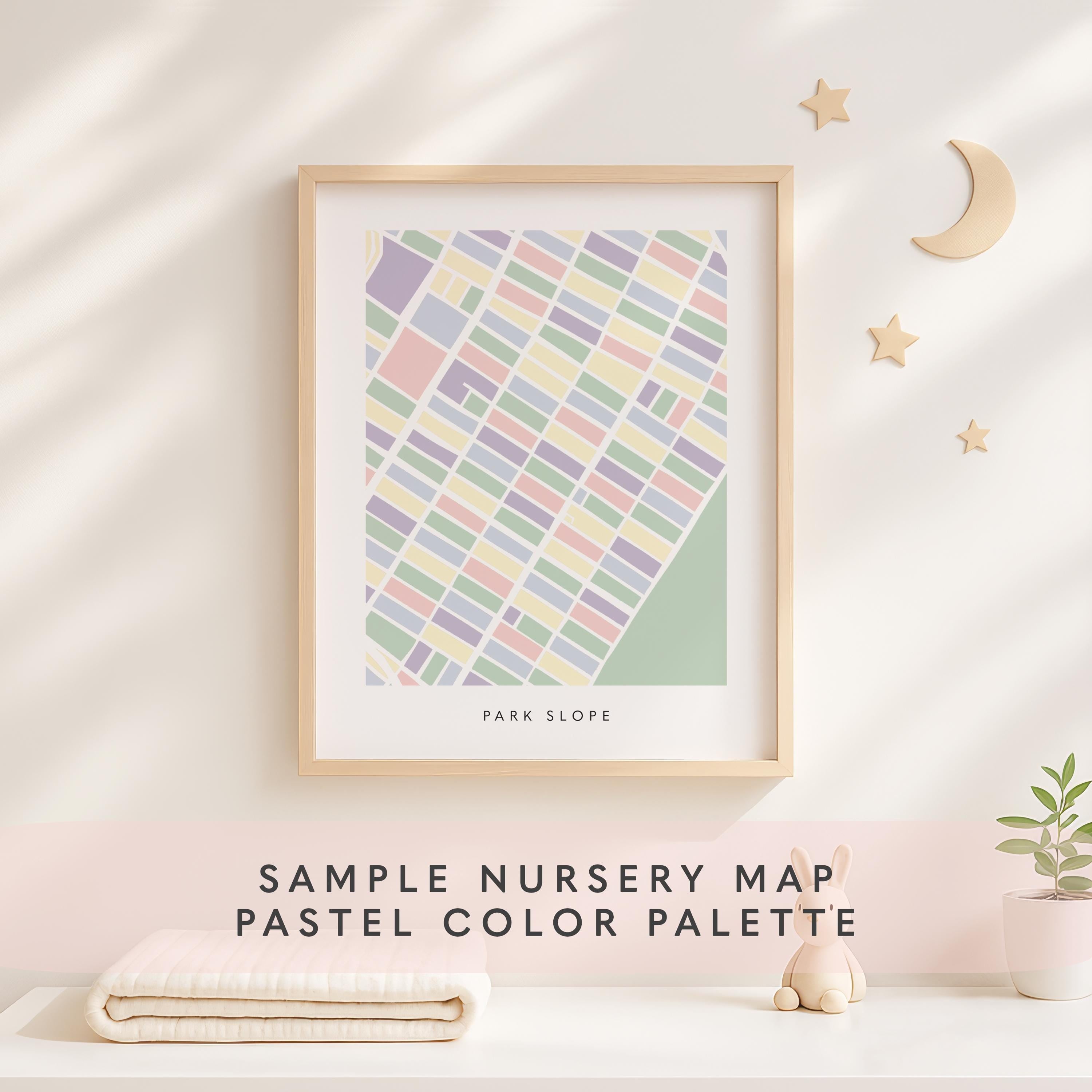 Nursery Art Map Print, Custom Kids Room Decor Minimalist Map, Baby Room Decor, Kids Room Aesthetic
