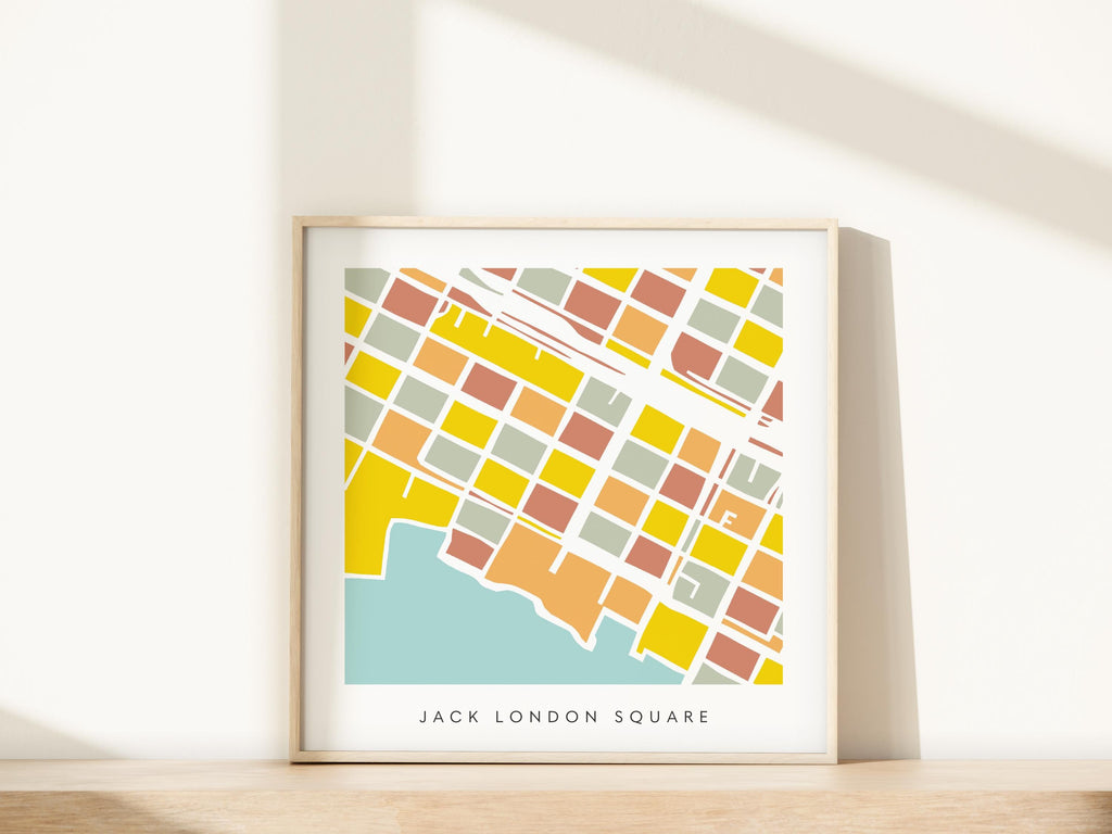 Jack London Square, Oakland Minimalist Wall Art | Modern City Map | Faraway Places
