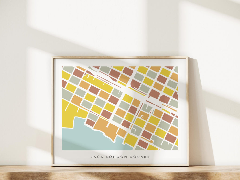 Jack London Square, Oakland Minimalist Wall Art | Modern City Map | Faraway Places
