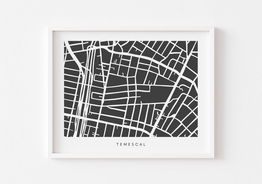 Temescal Oakland Minimalist Wall Art | Modern City Map | Faraway Places