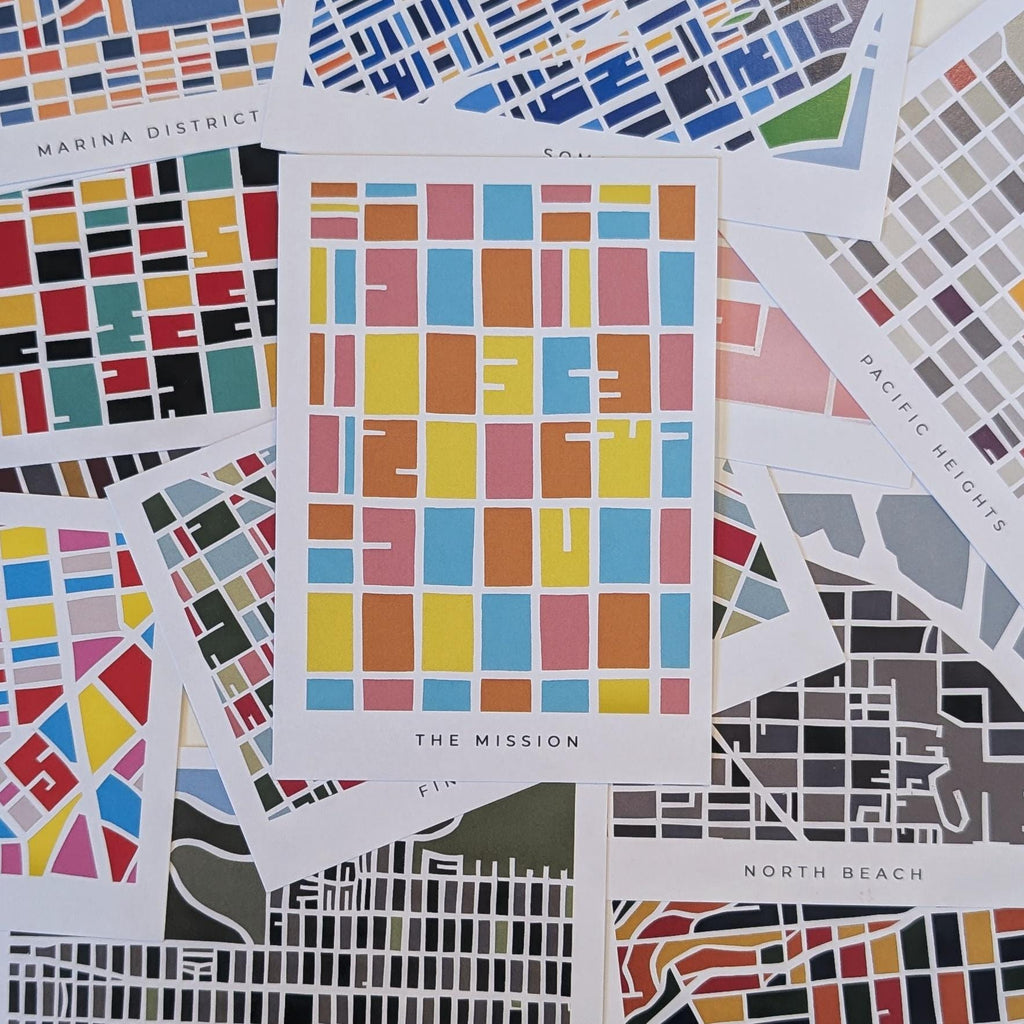 San Francisco Neighborhood Print Postcards - Set of 14