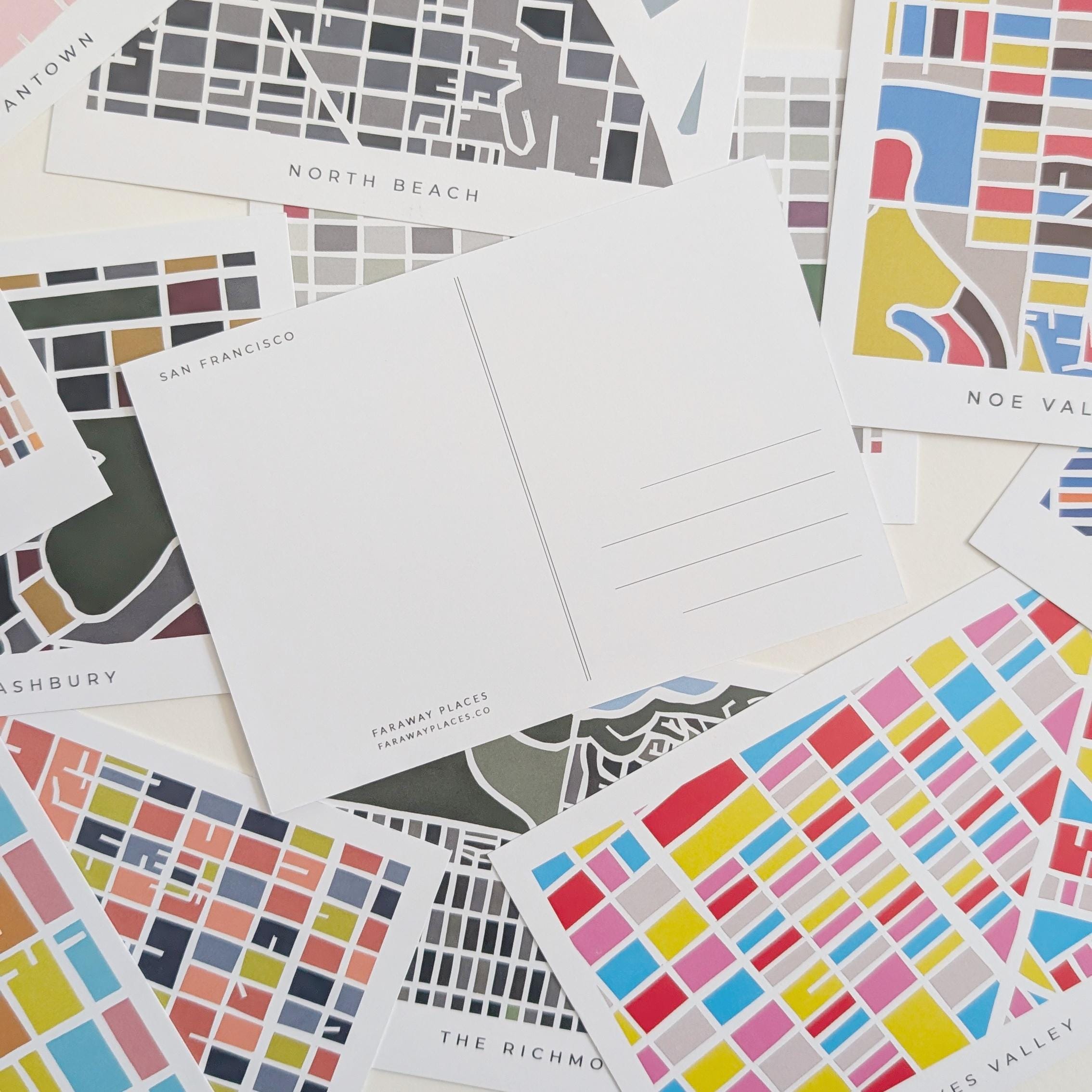 San Francisco Neighborhood Print Postcards - Set of 14