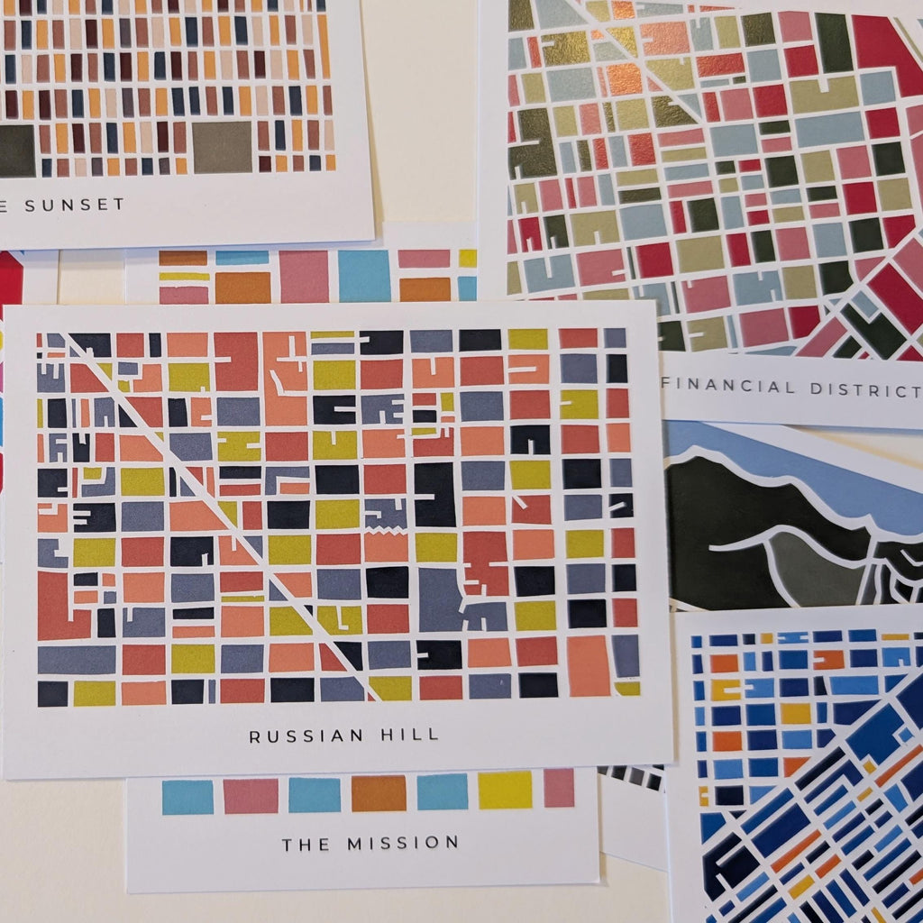 San Francisco Neighborhood Print Postcards - Set of 14