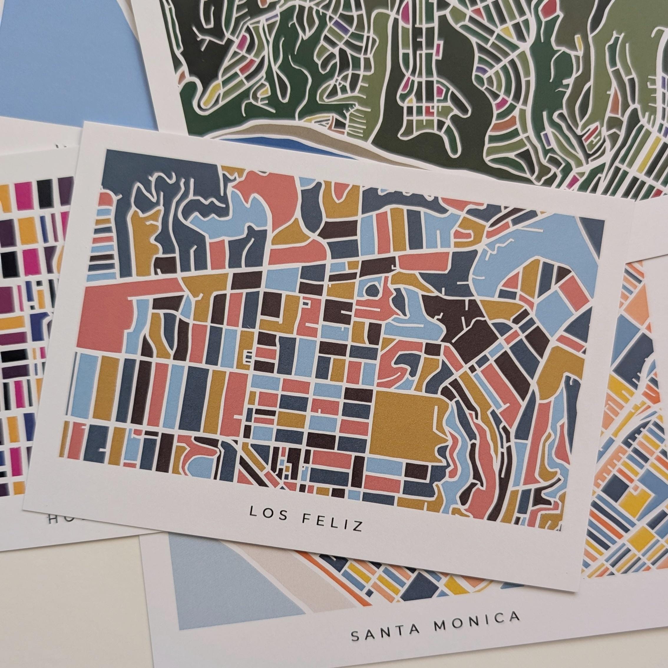 Los Angeles Neighborhood Print Postcards - Set of 14