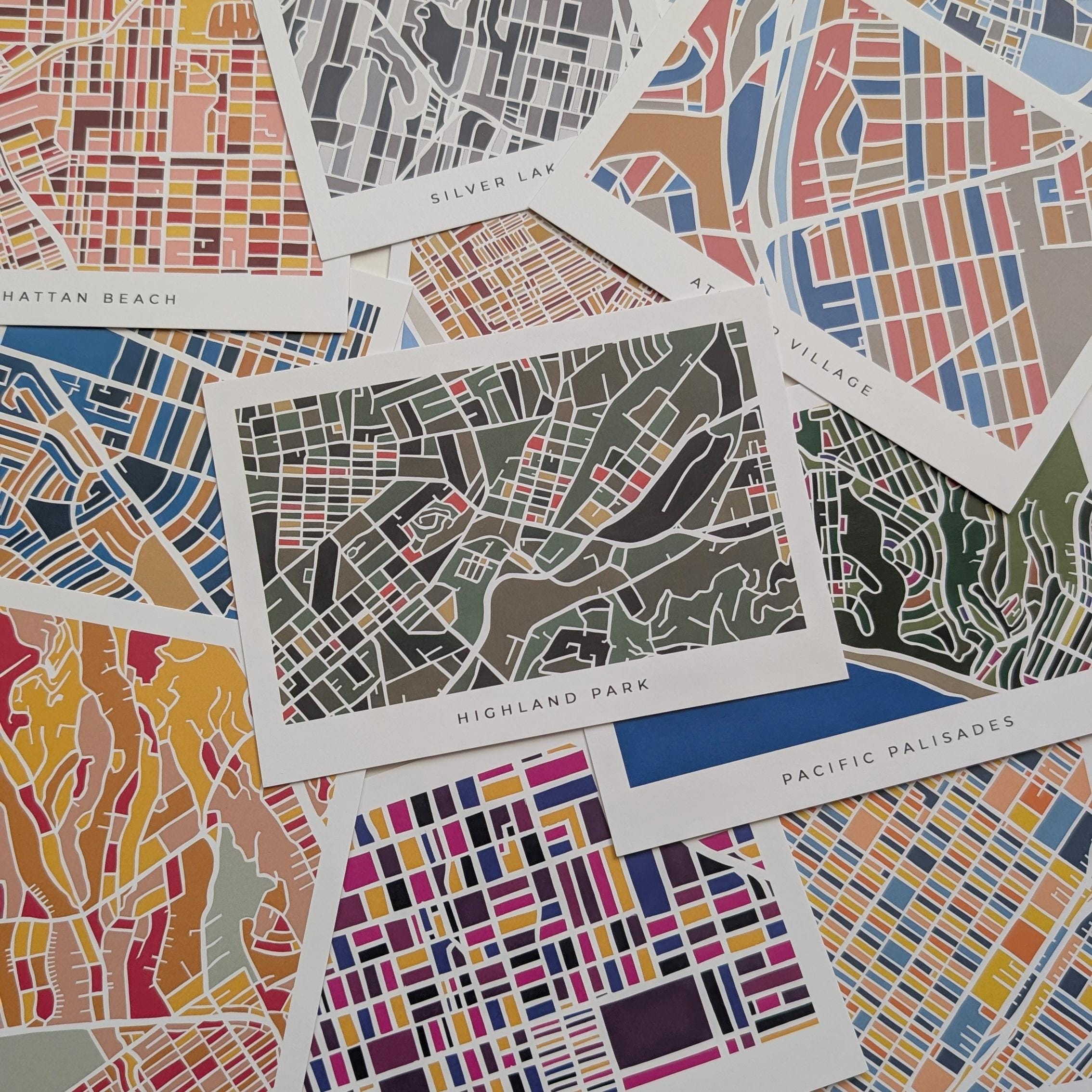 Los Angeles Neighborhood Print Postcards - Set of 14