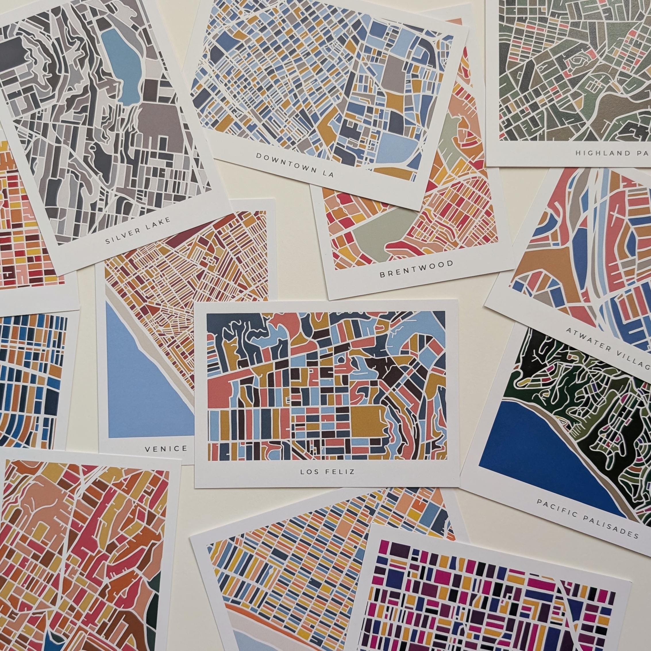 Los Angeles Neighborhood Print Postcards - Set of 14