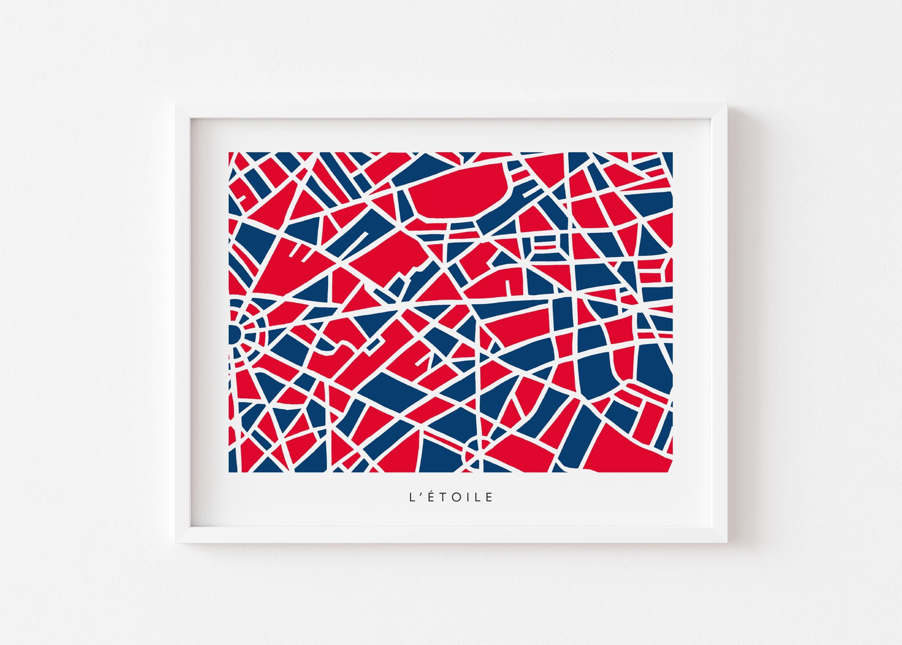 Paris 8th Arrondissement Map Art Print | Champs Élysées, L'Etoile