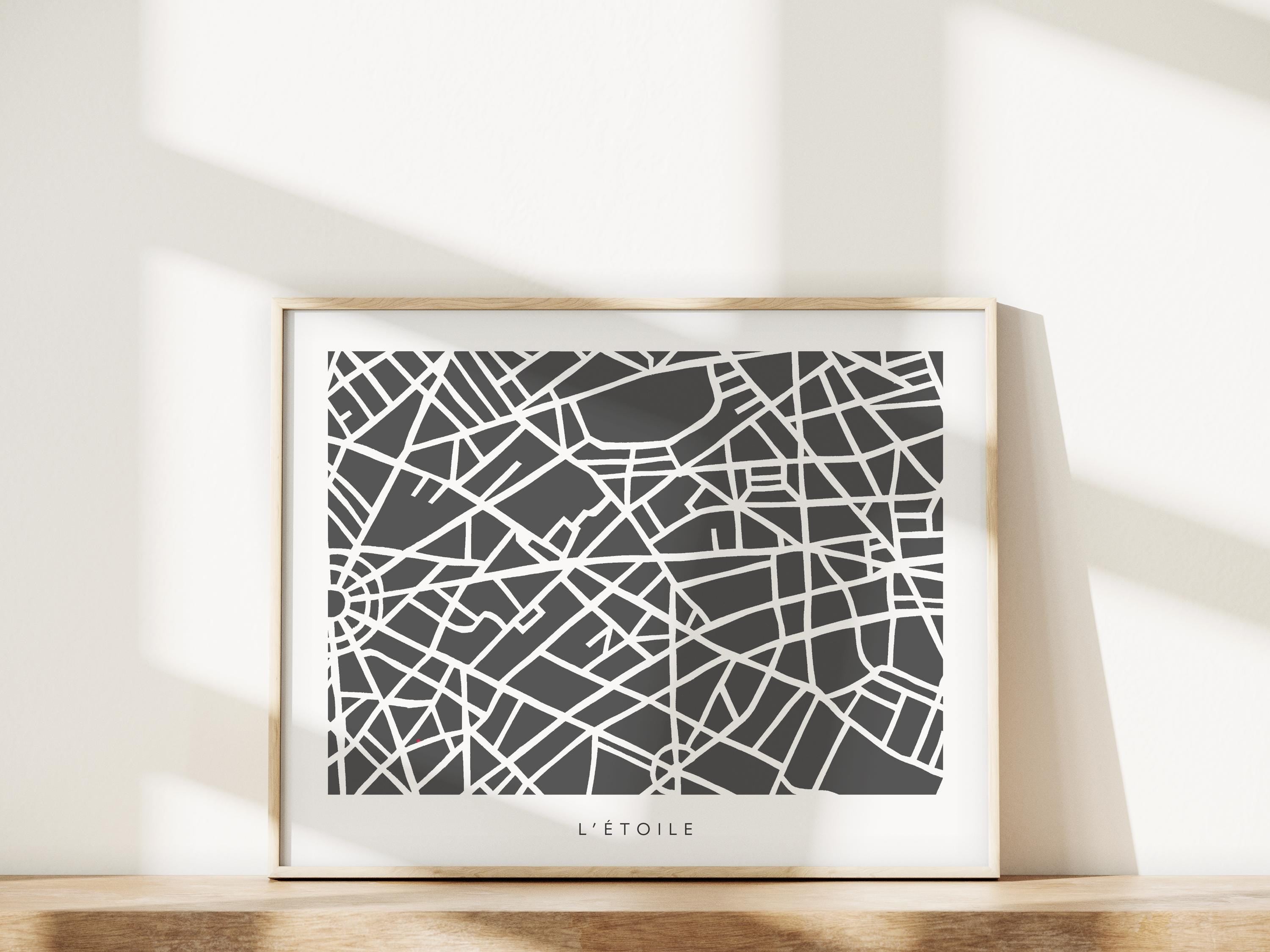 Paris 8th Arrondissement Map Art Print | Champs Élysées, L'Etoile