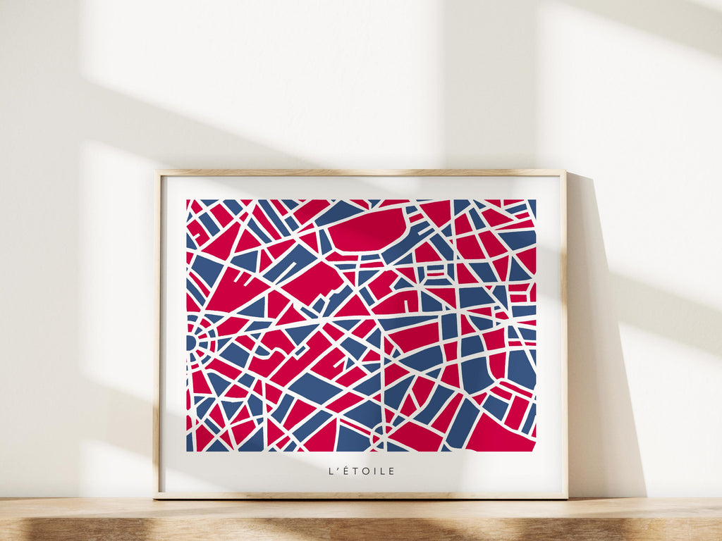Paris 8th Arrondissement Map Art Print | Champs Élysées, L'Etoile