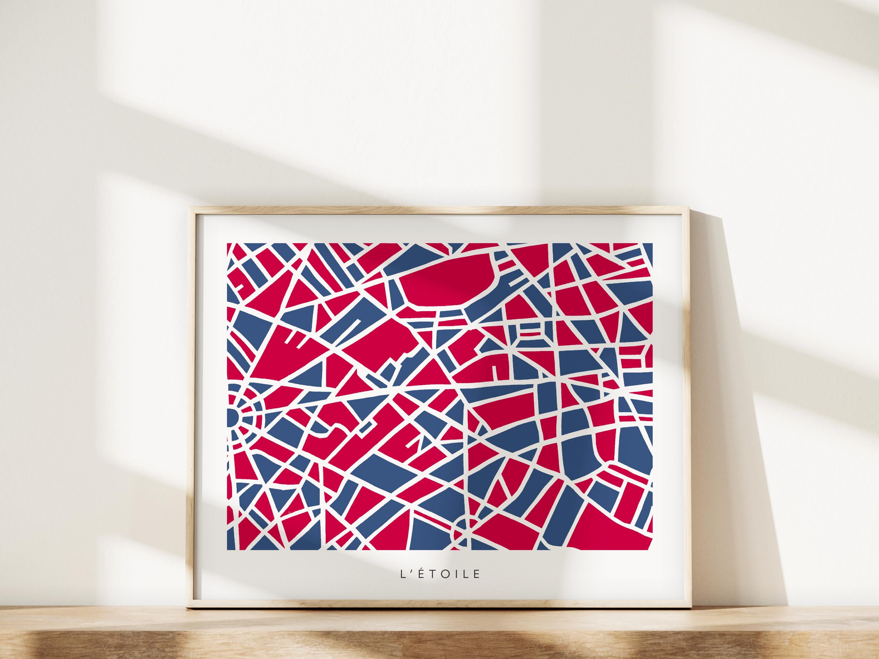 Paris 8th Arrondissement Map Art Print | Champs Élysées, L'Etoile