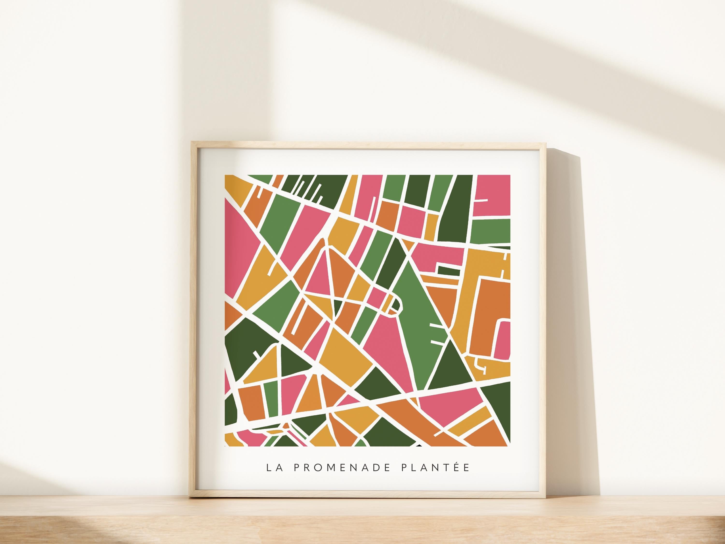 Paris Minimalist Wall Art | La Promenade Plantée | Modern City Street Map | Faraway Places