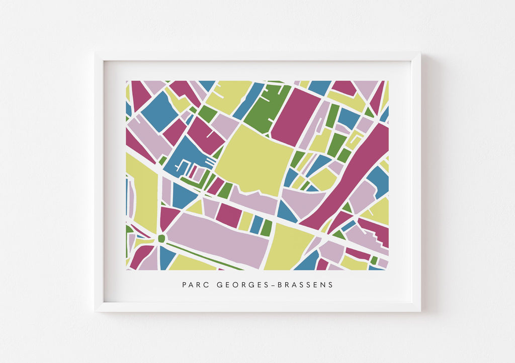 Paris Neighborhood Minimalist Wall Art | 15th Arrondissement | Modern City Street Map | Faraway Places