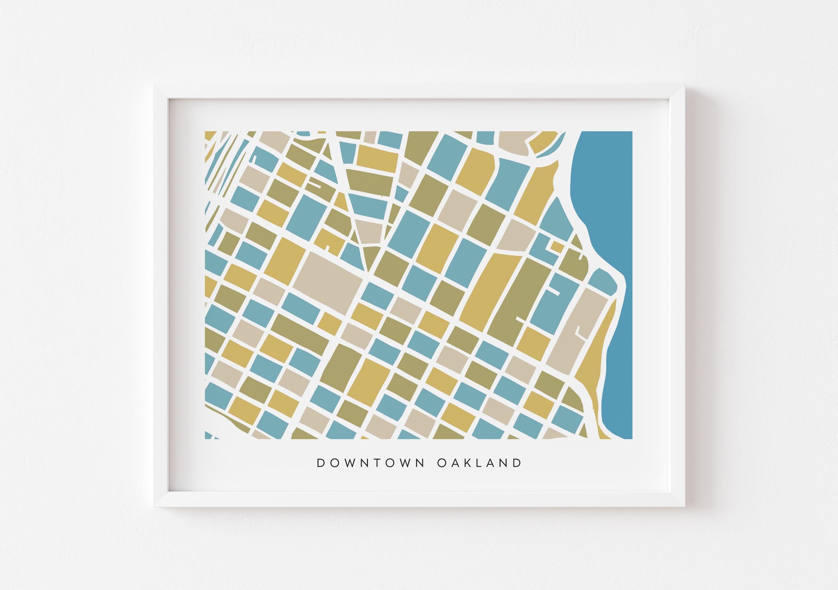 Downtown Oakland Minimalist Wall Art | Modern City Map | Faraway Places