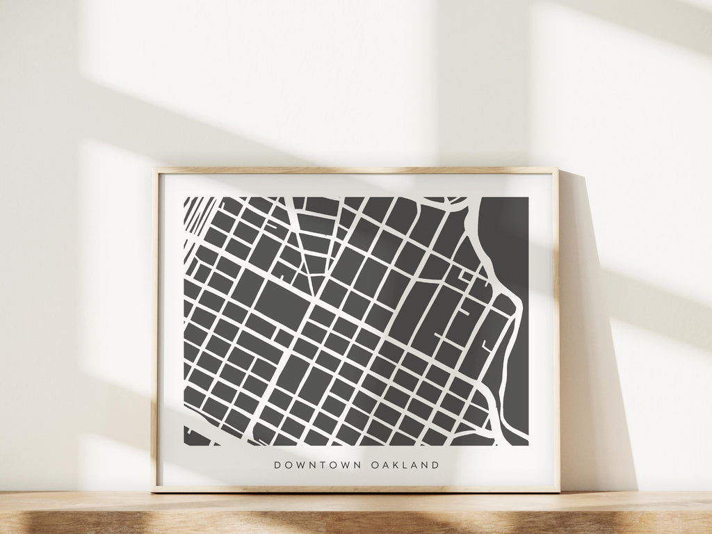 Downtown Oakland Minimalist Wall Art | Modern City Map | Faraway Places