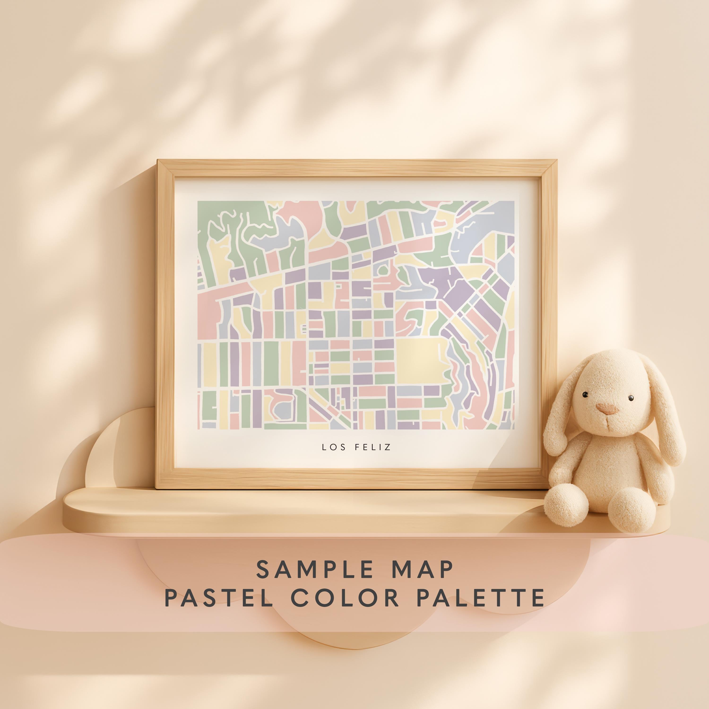 Nursery Art Map Print, Custom Kids Room Decor Minimalist Map, Baby Room Decor, Kids Room Aesthetic