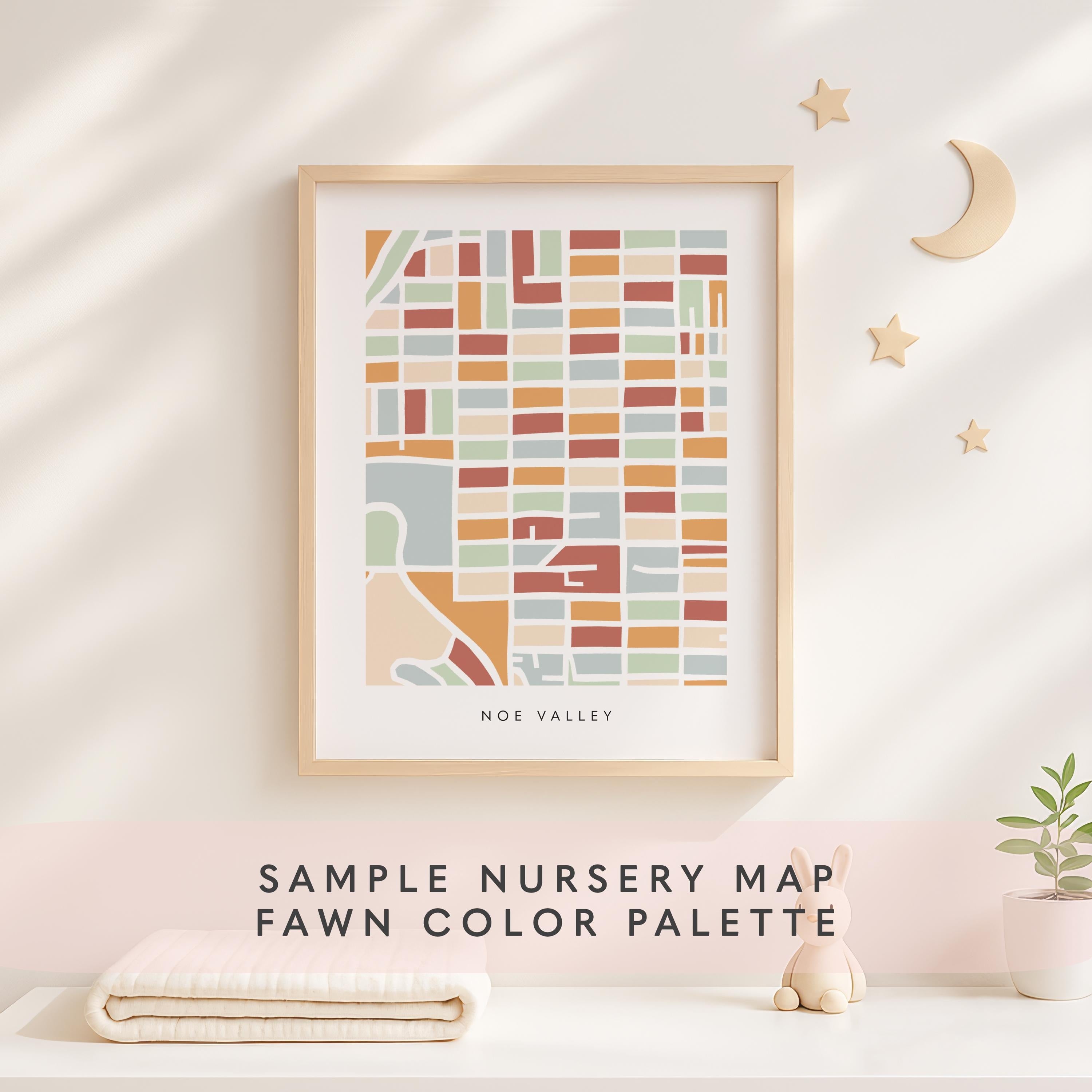 Nursery Art Map Print, Custom Kids Room Decor Minimalist Map, Baby Room Decor, Kids Room Aesthetic