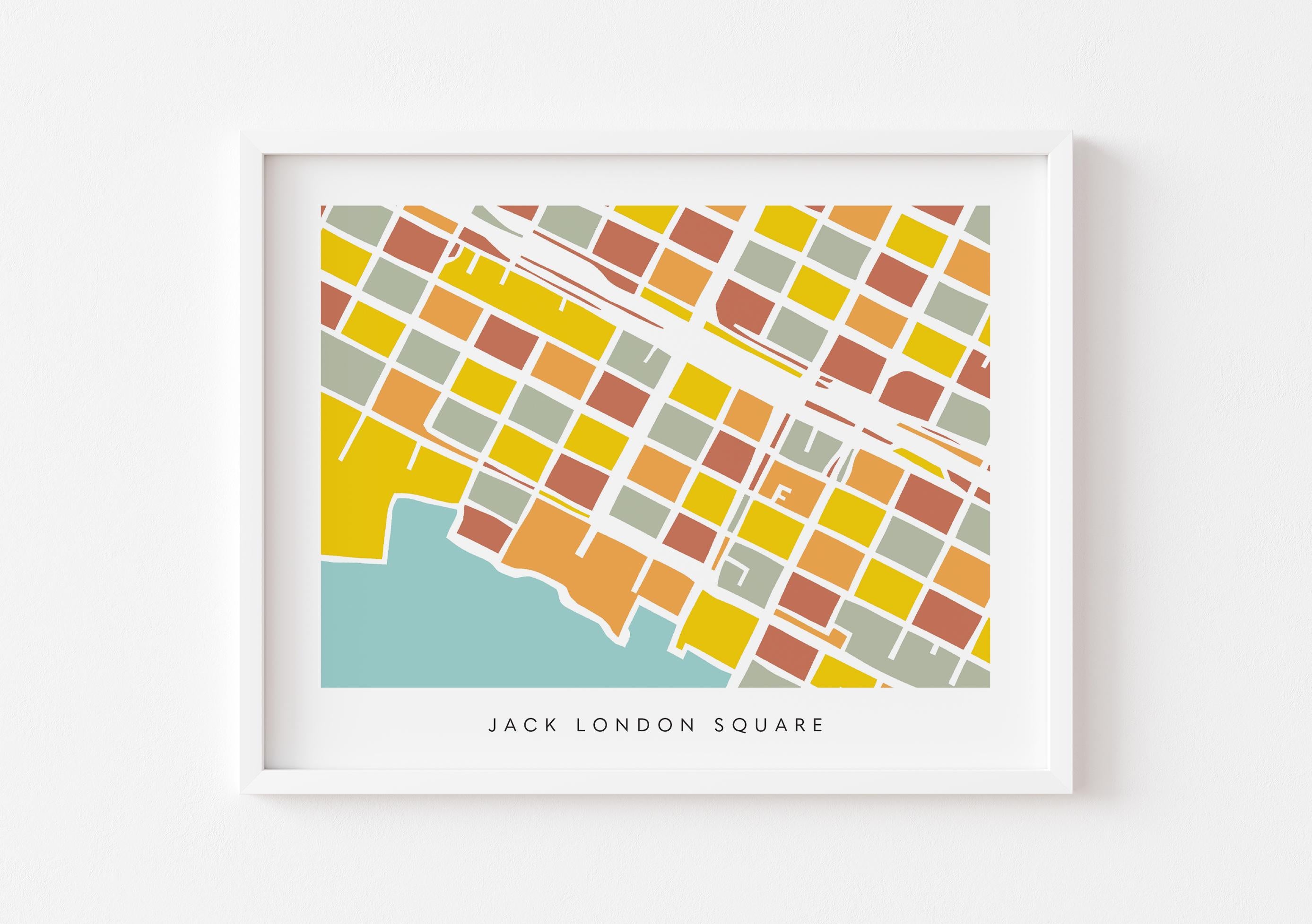 Jack London Square, Oakland Minimalist Wall Art | Modern City Map | Faraway Places