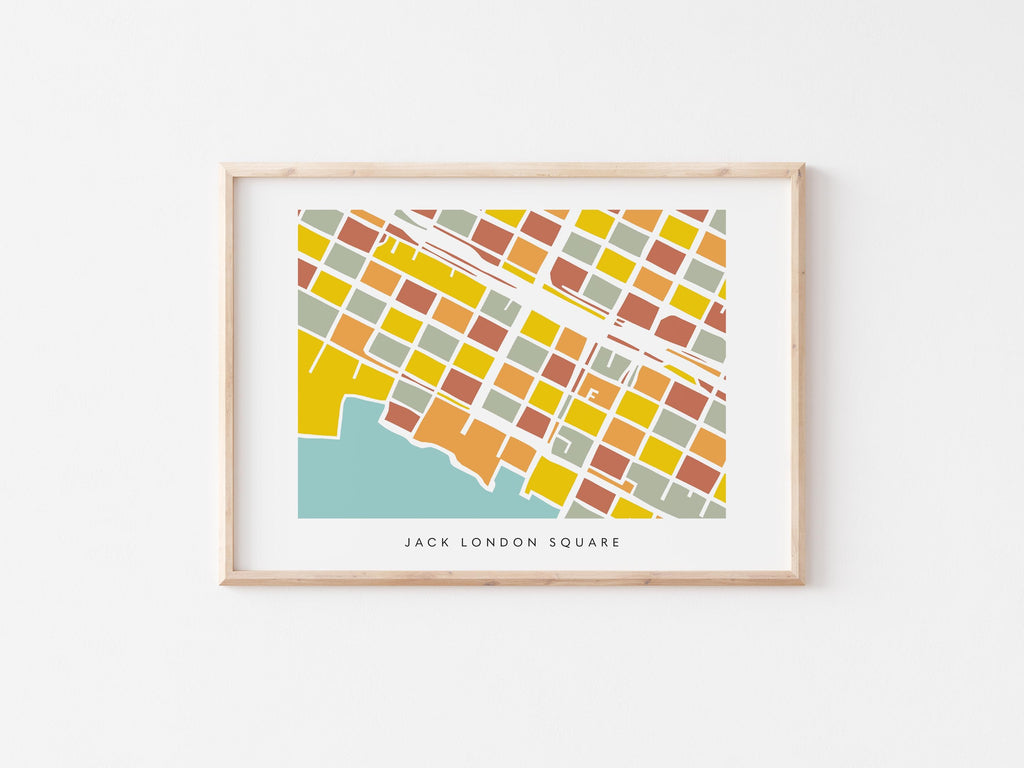 Jack London Square, Oakland Minimalist Wall Art | Modern City Map | Faraway Places