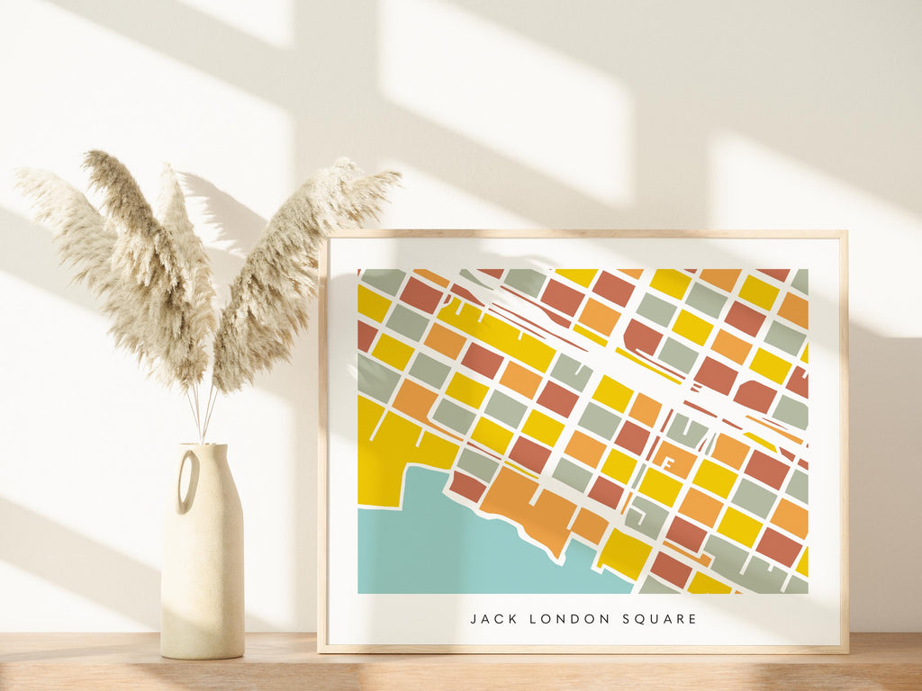 Jack London Square, Oakland Minimalist Wall Art | Modern City Map | Faraway Places